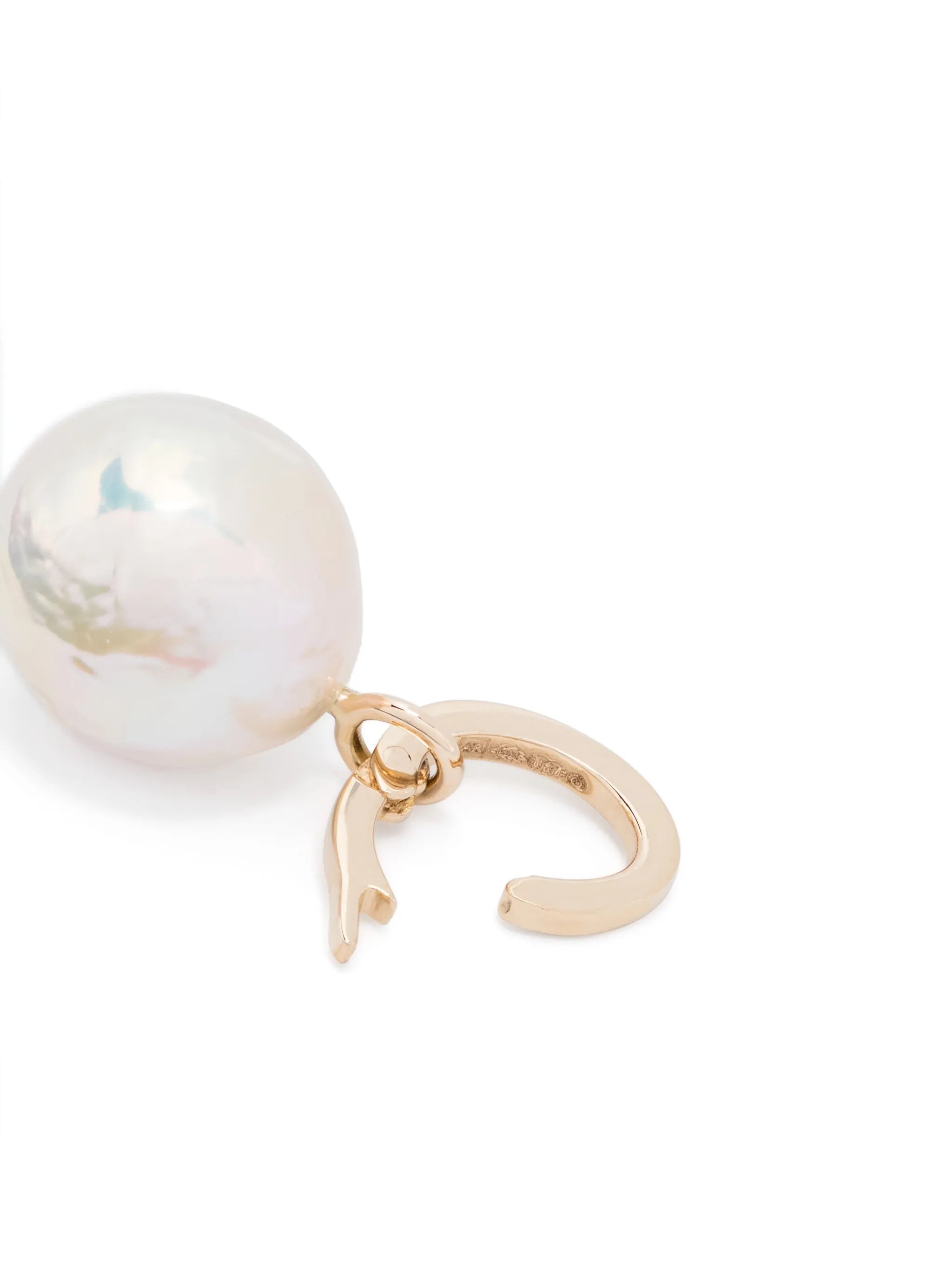 14kt yellow gold pearl drop hinged charm