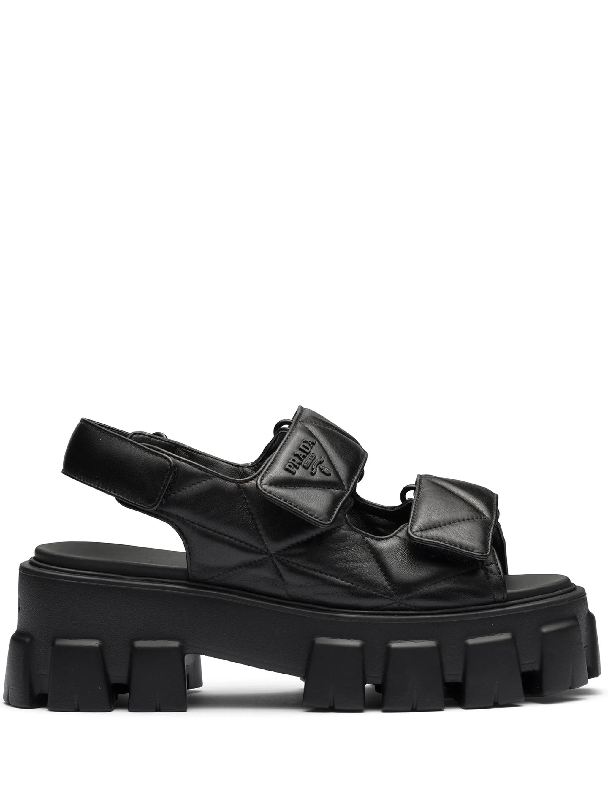 Monolith quilted leather sandals
