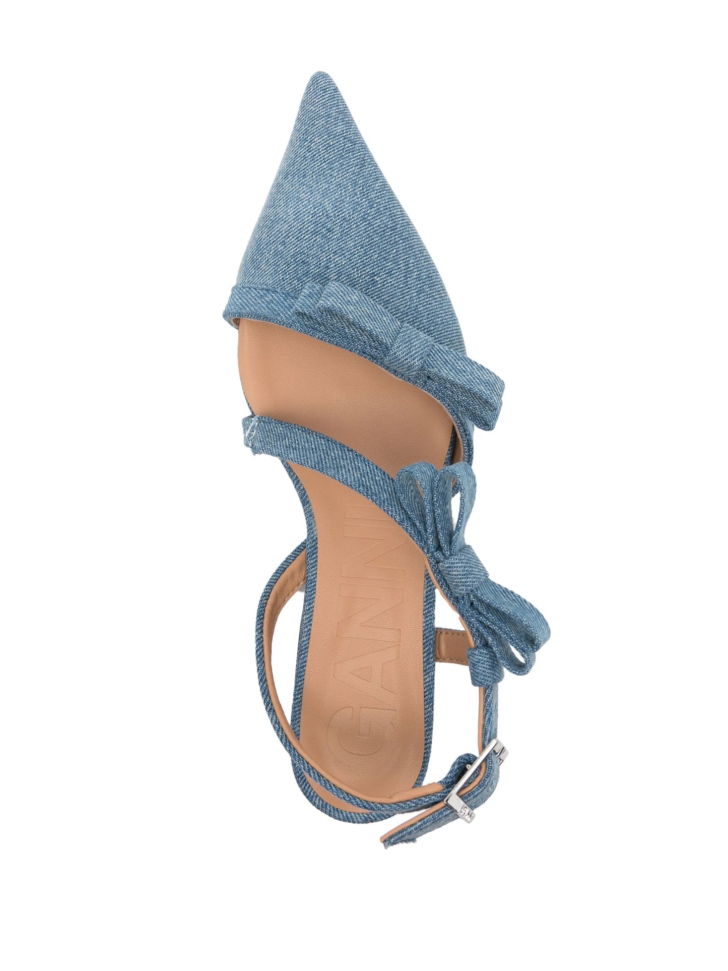 bow-detailing pointed-toe ballerina shoes