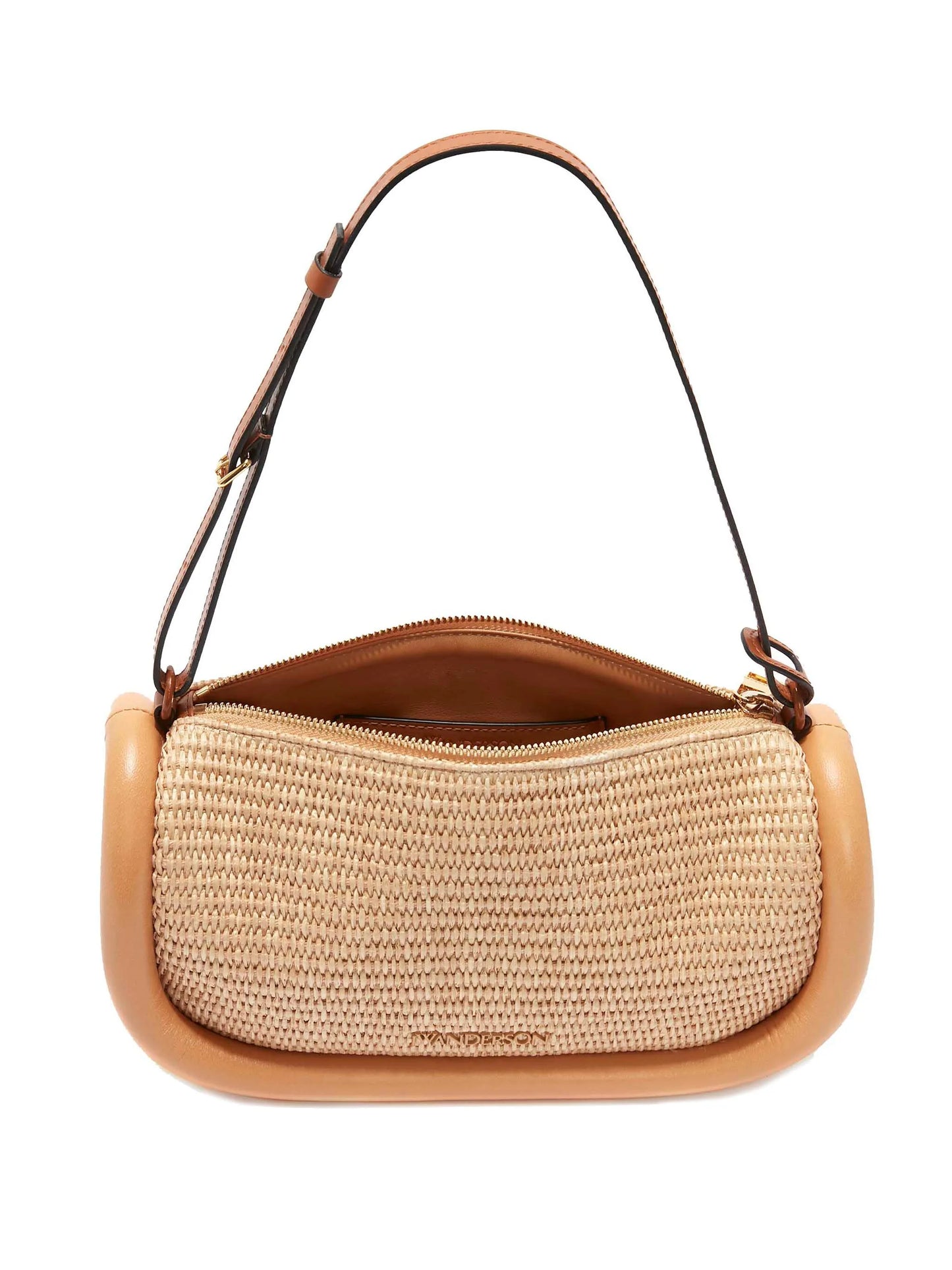 Bumper-15 raffia shoulder bag