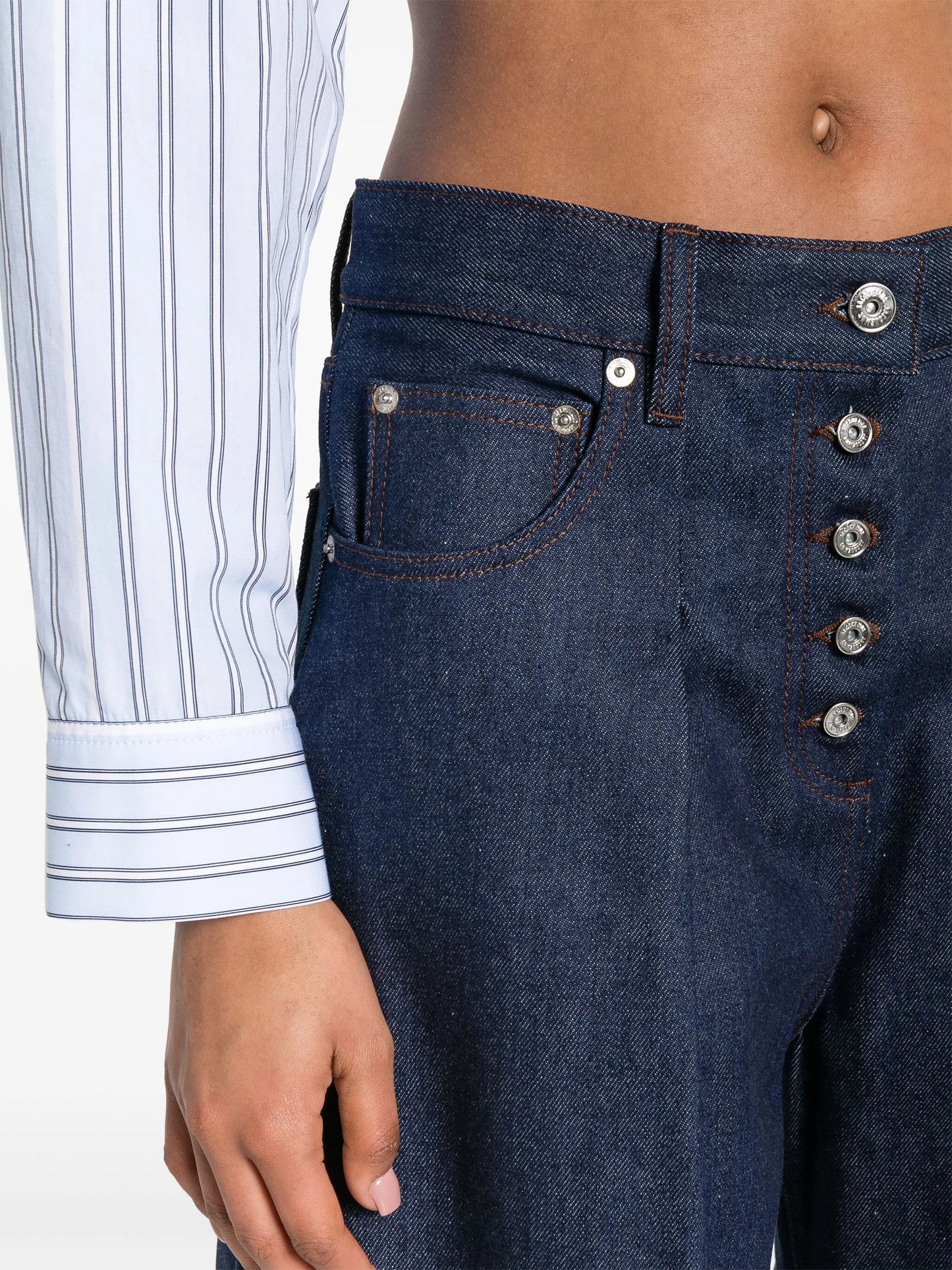 Le De-Nimes Ovalo mid-rise wide-leg jeans