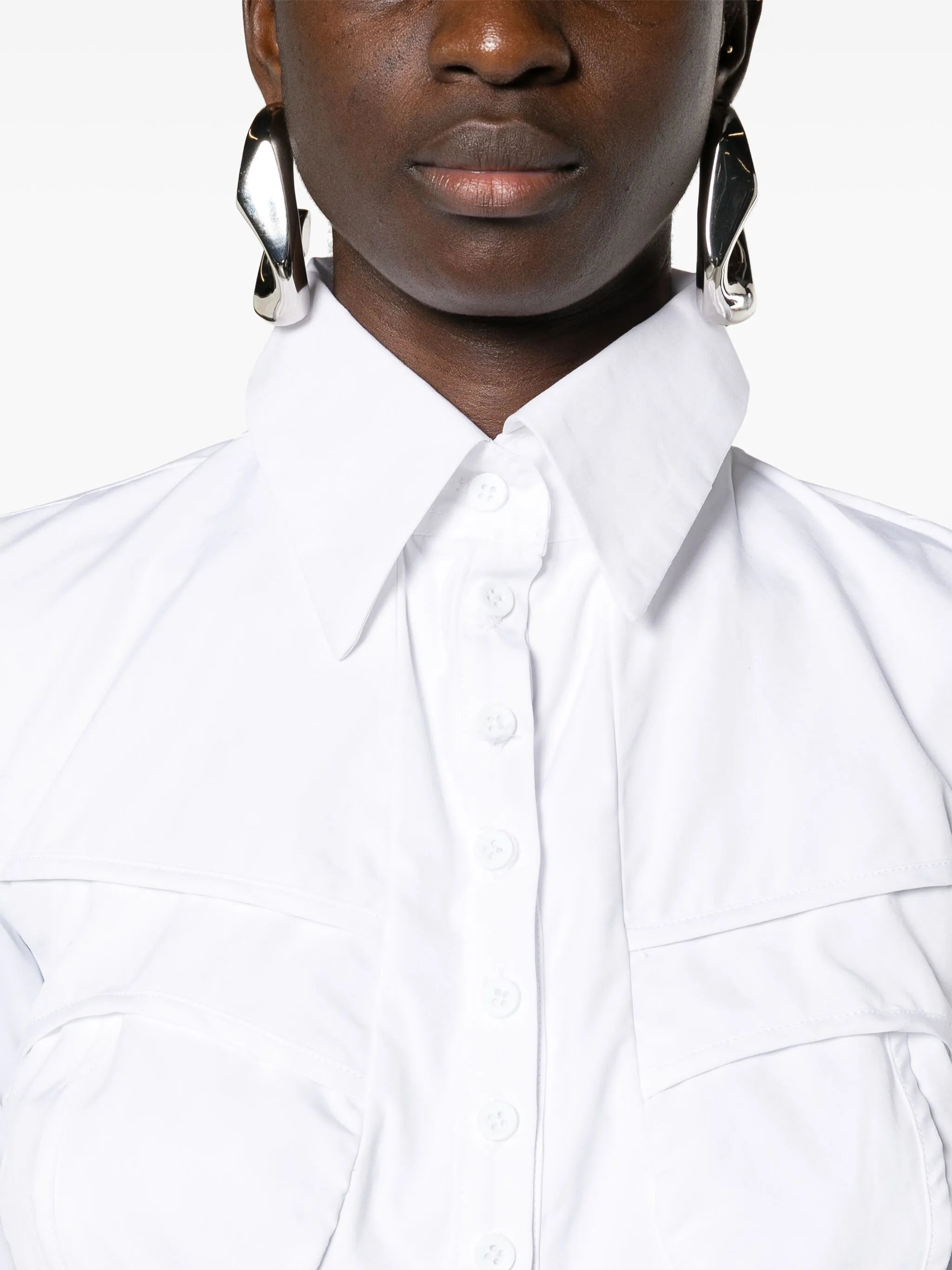 classic-collar poplin bodysuit