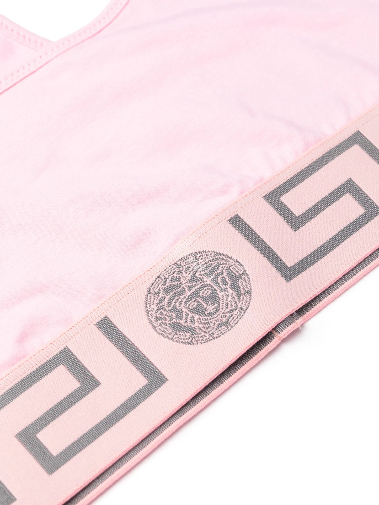 Greca-detailed scoop-neck bra