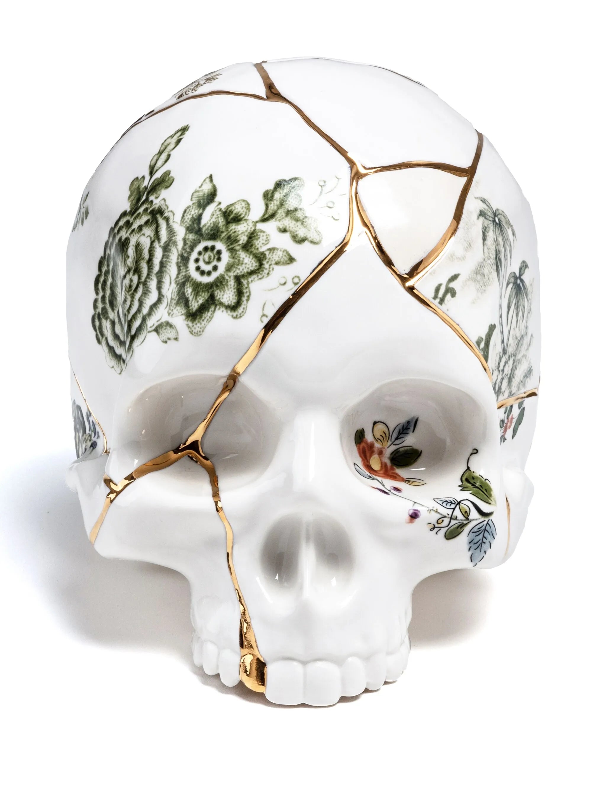 x Marcantonio Raimondi Malerba Kintsugi porcelain skull