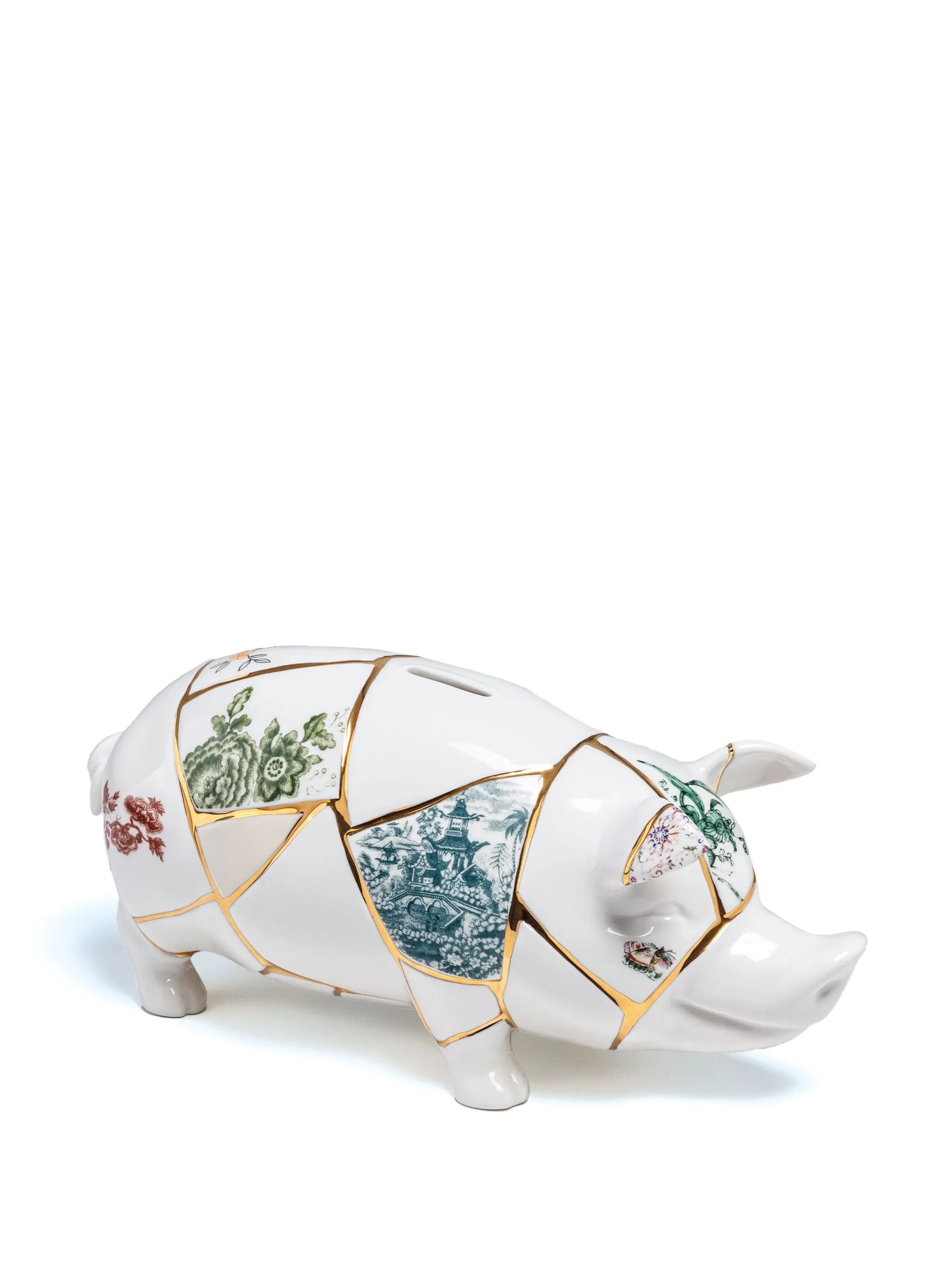 Kintsugi porcelain piggy bank