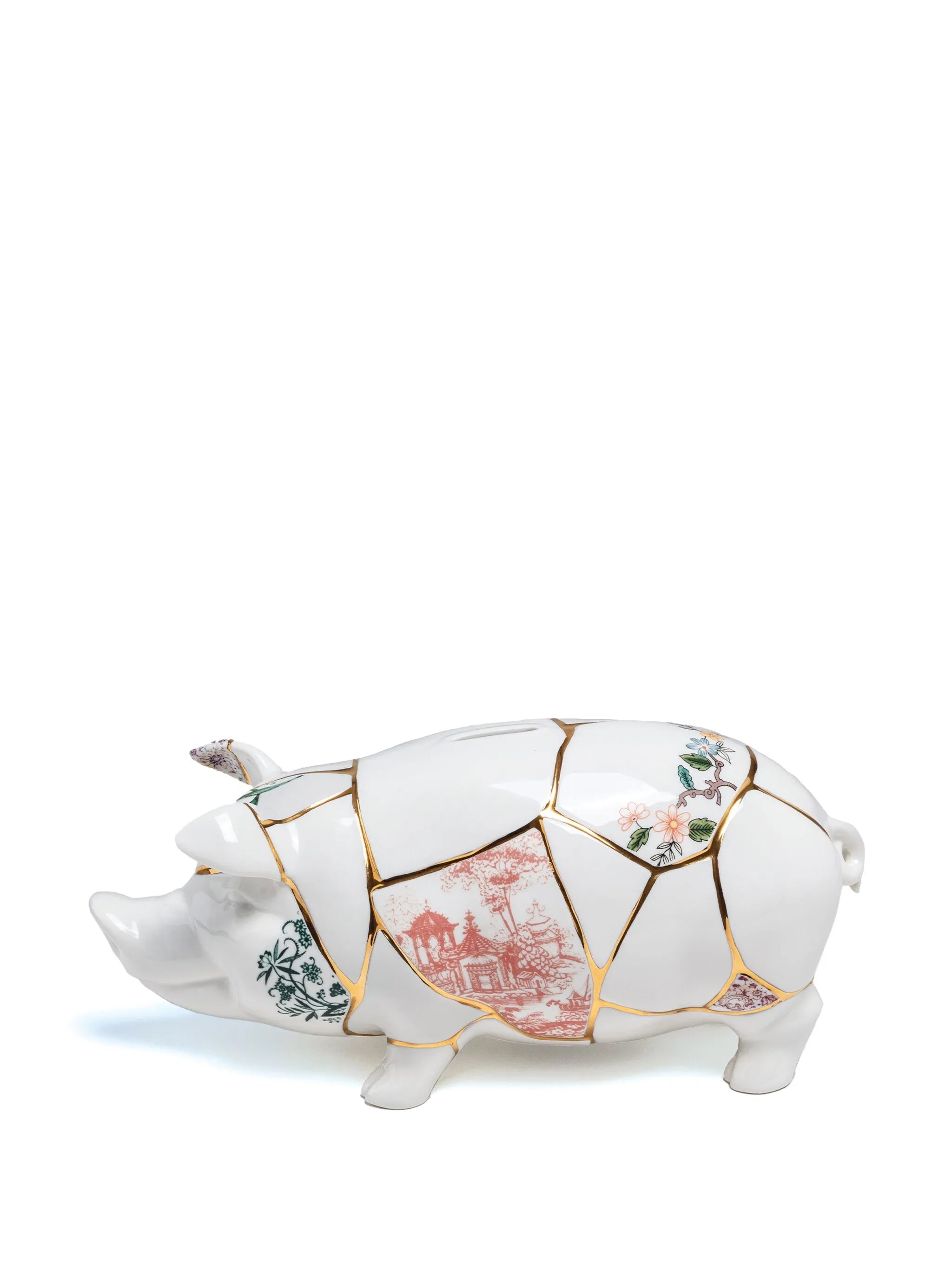 Kintsugi porcelain piggy bank