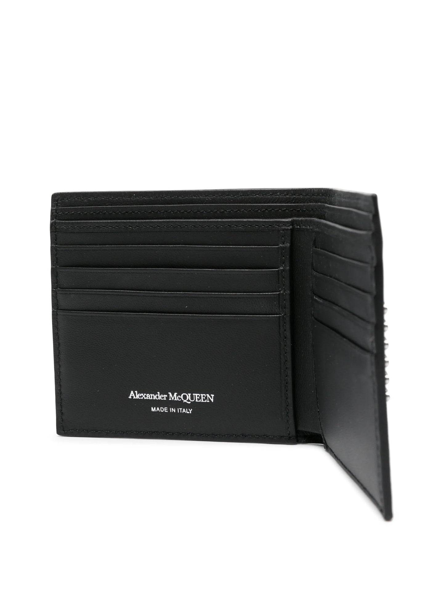 studded bi-fold leather wallet