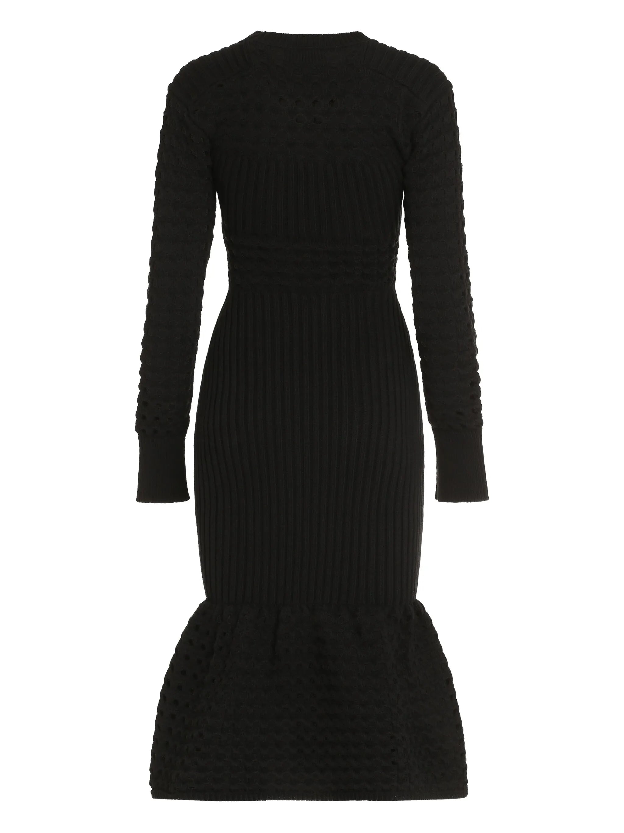 knitted mesh midi dress