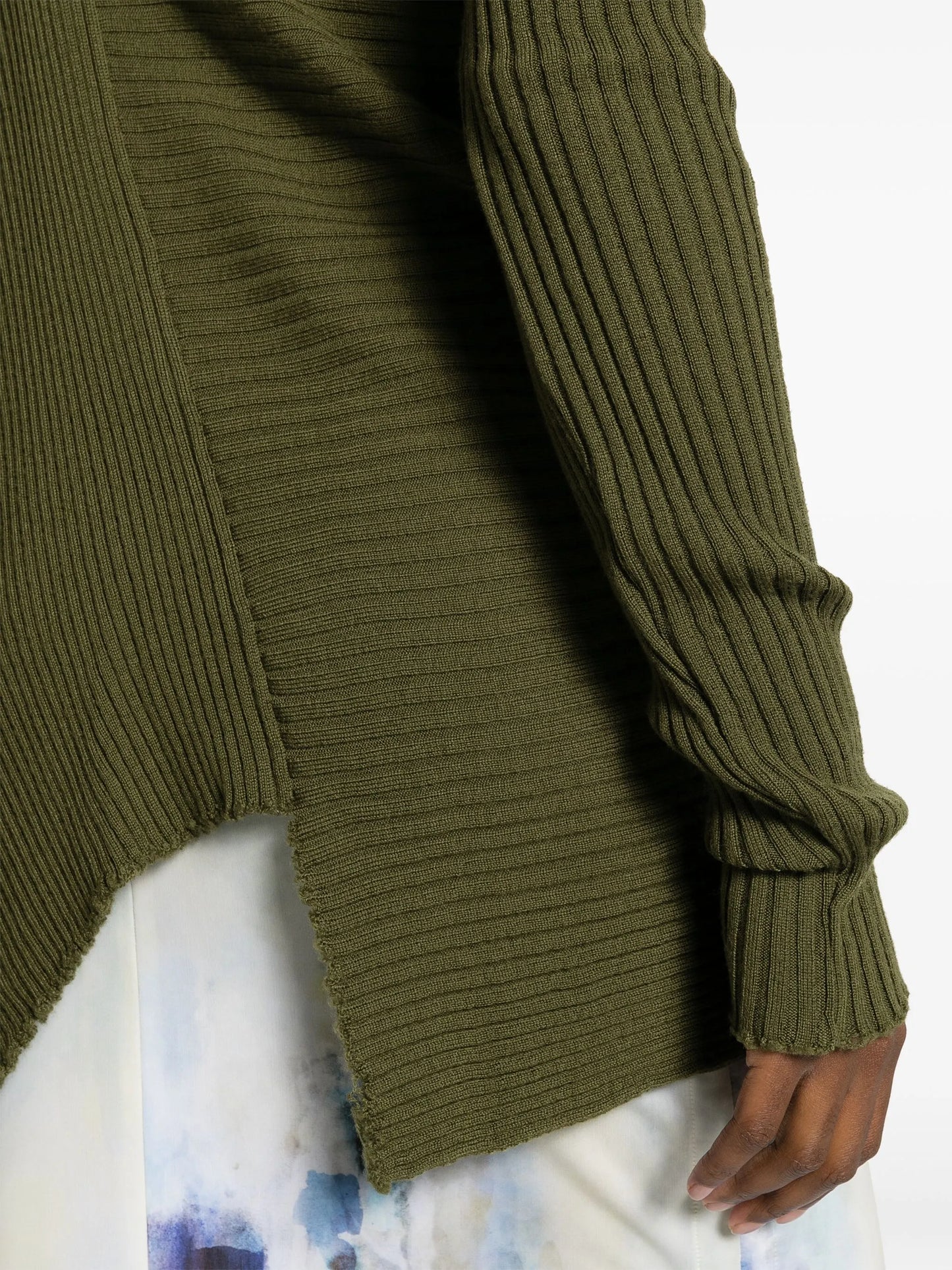 draped merino-wool jumper