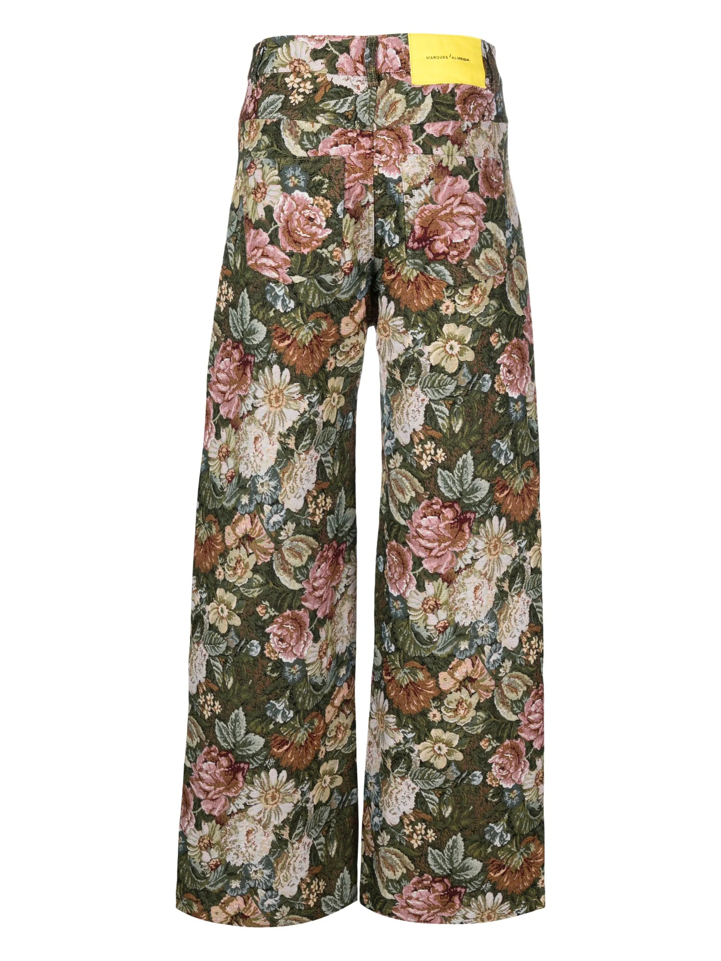 wide-leg brocade trousers