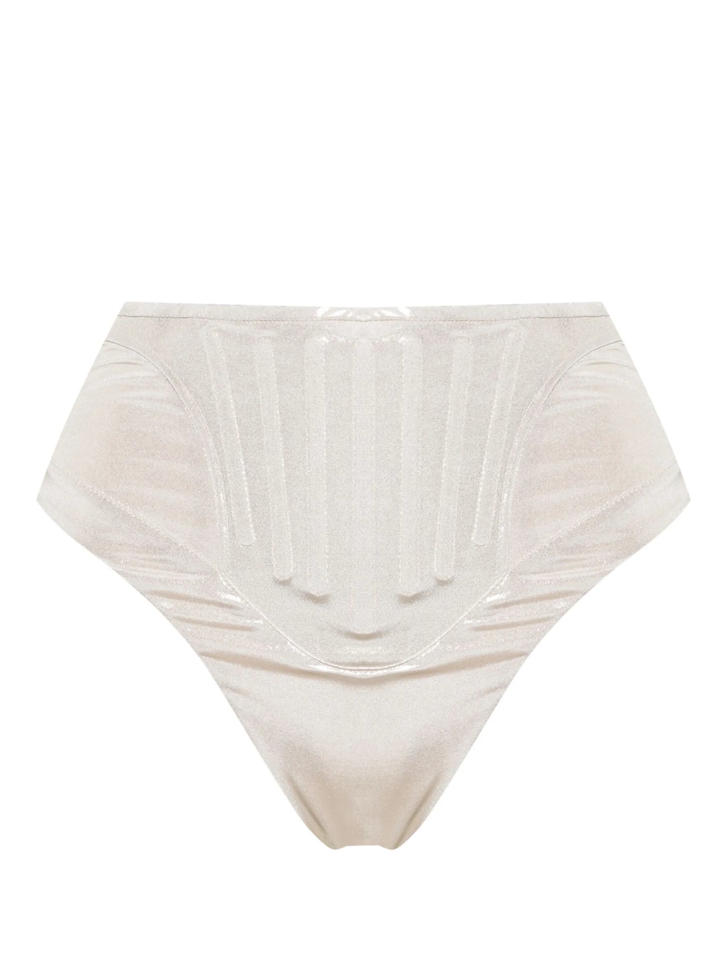high-waisted lamé bikini briefs