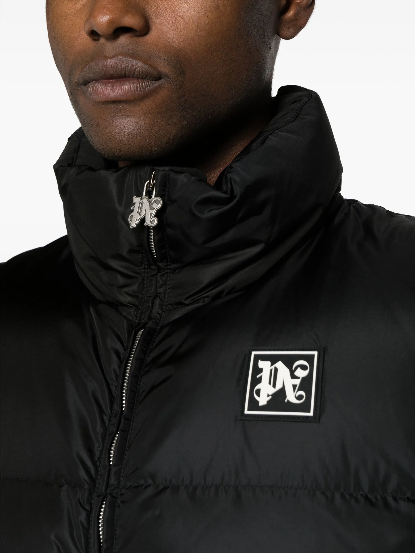 logo-appliqué quilted ski gilet