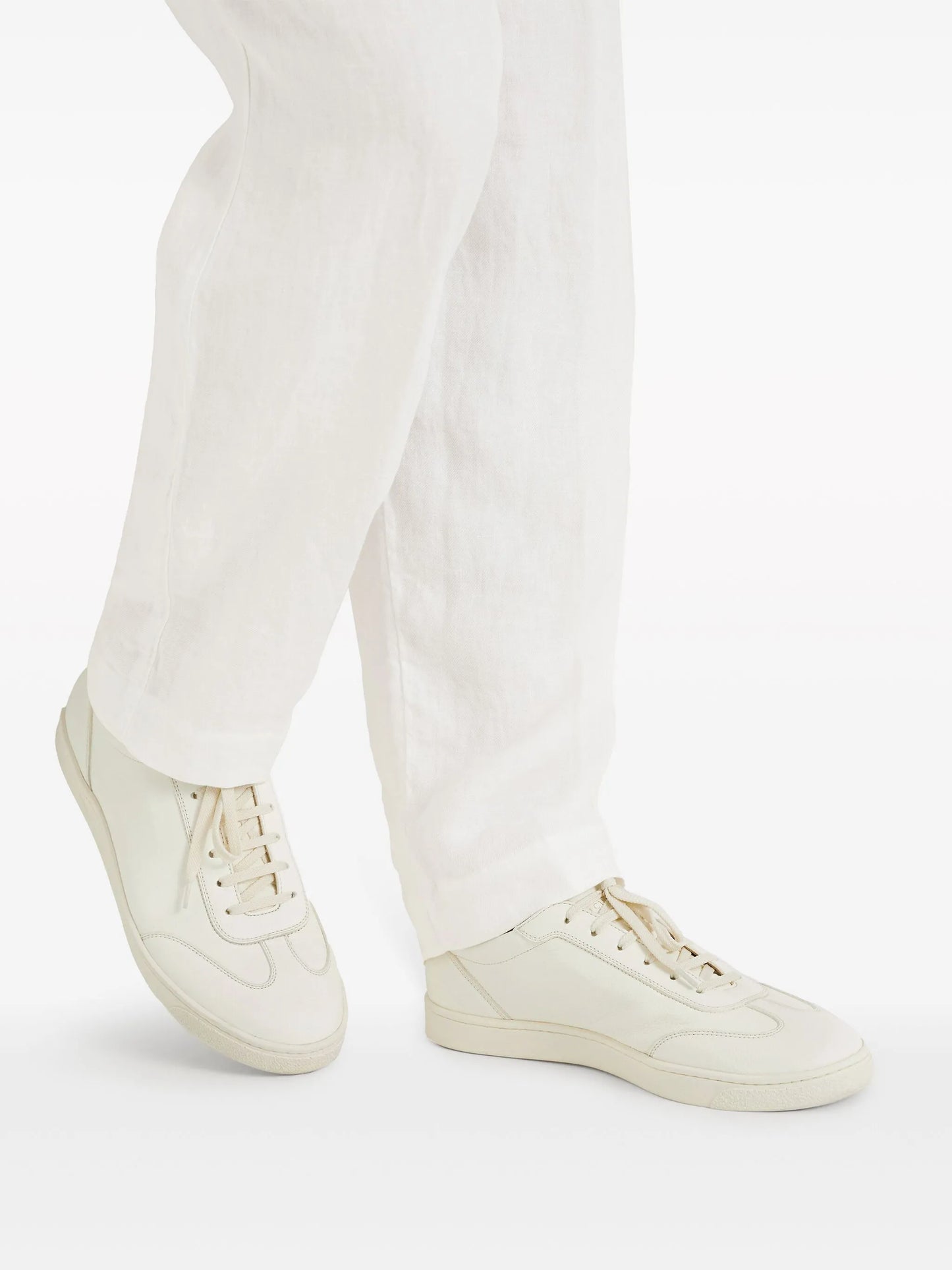 logo-print panelled low-top sneakers