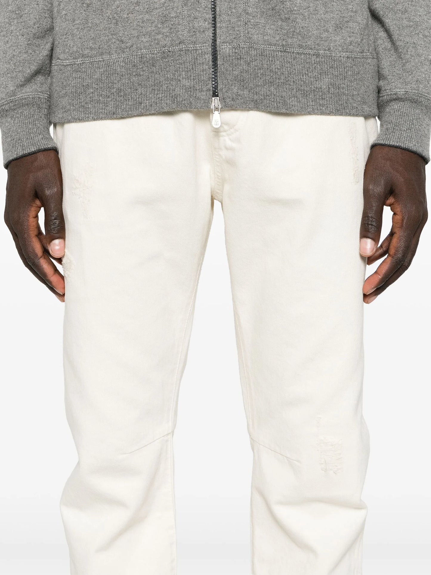mid-rise straight-leg jeans