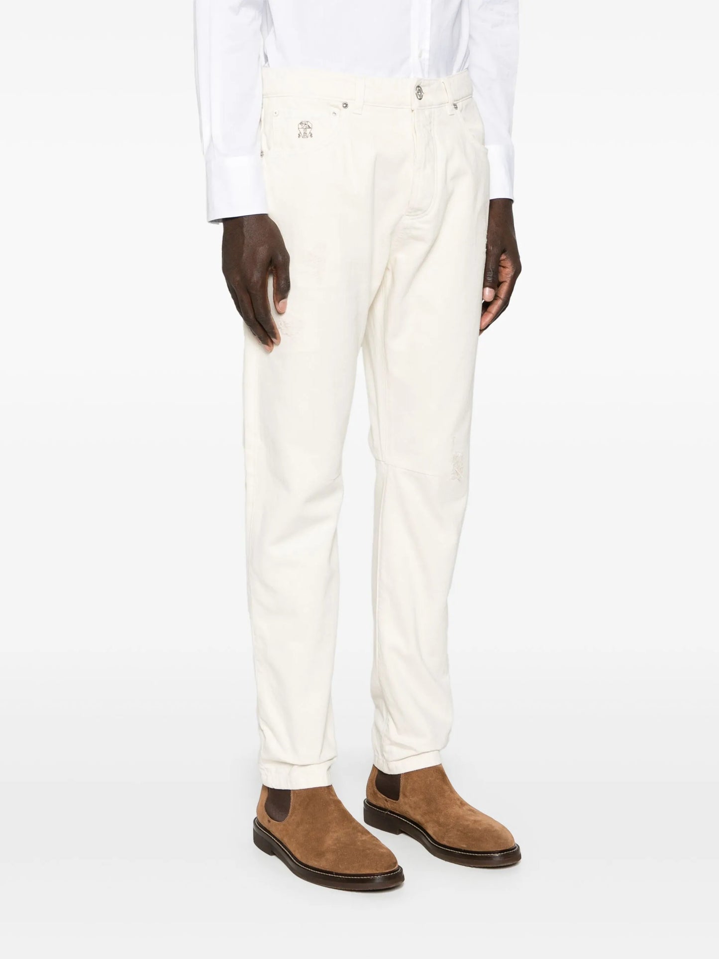 mid-rise straight-leg jeans