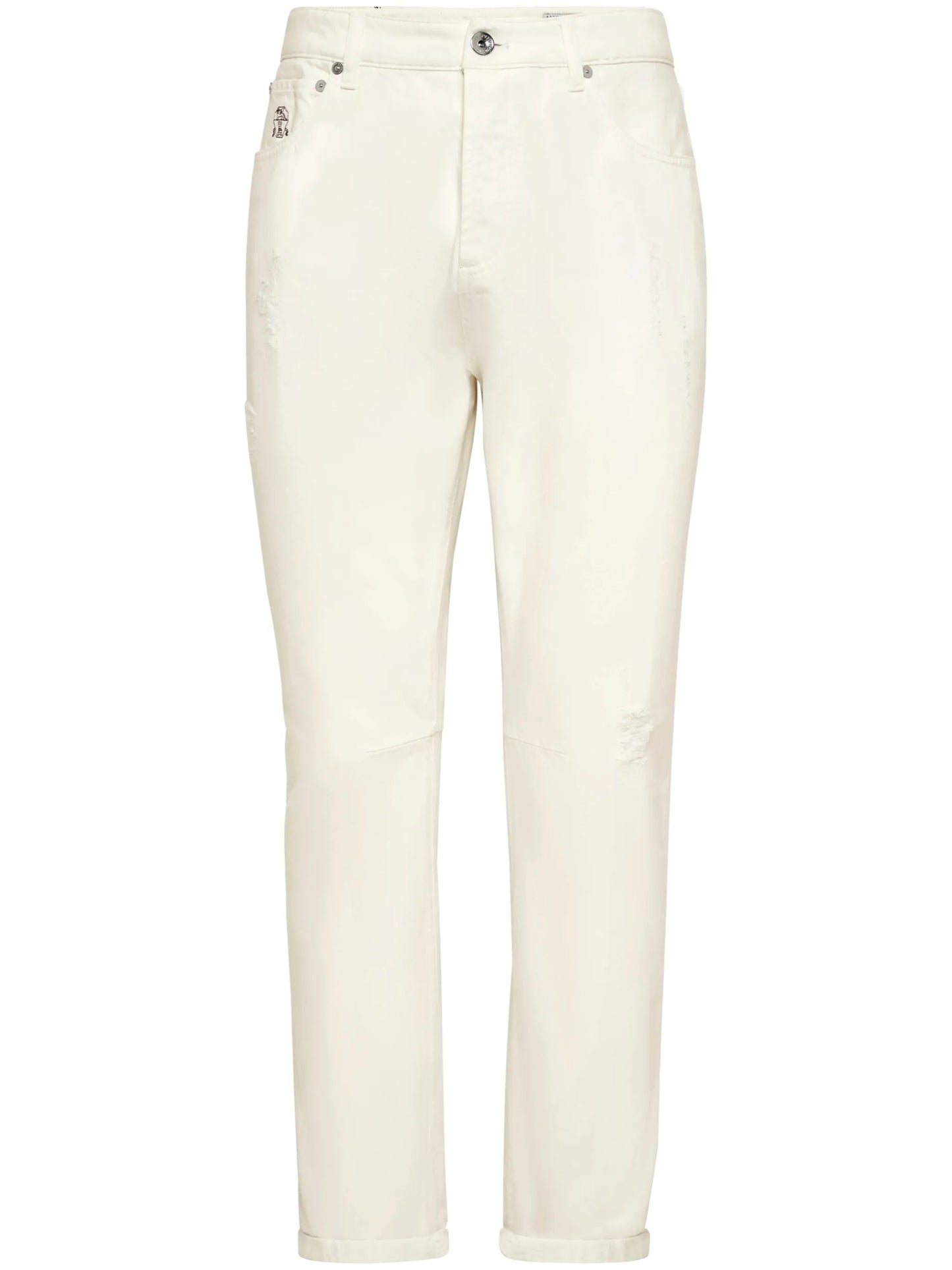 mid-rise straight-leg jeans