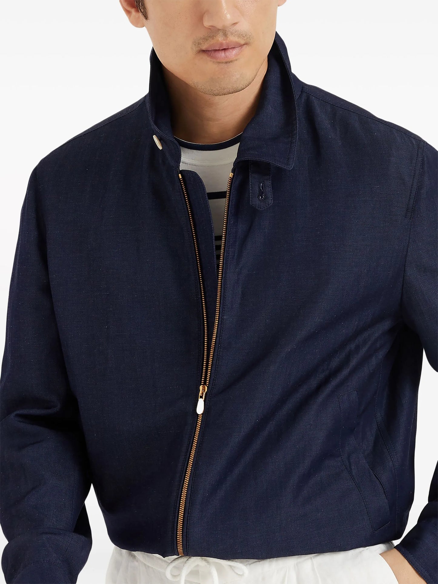 spread-collar bomber jacket