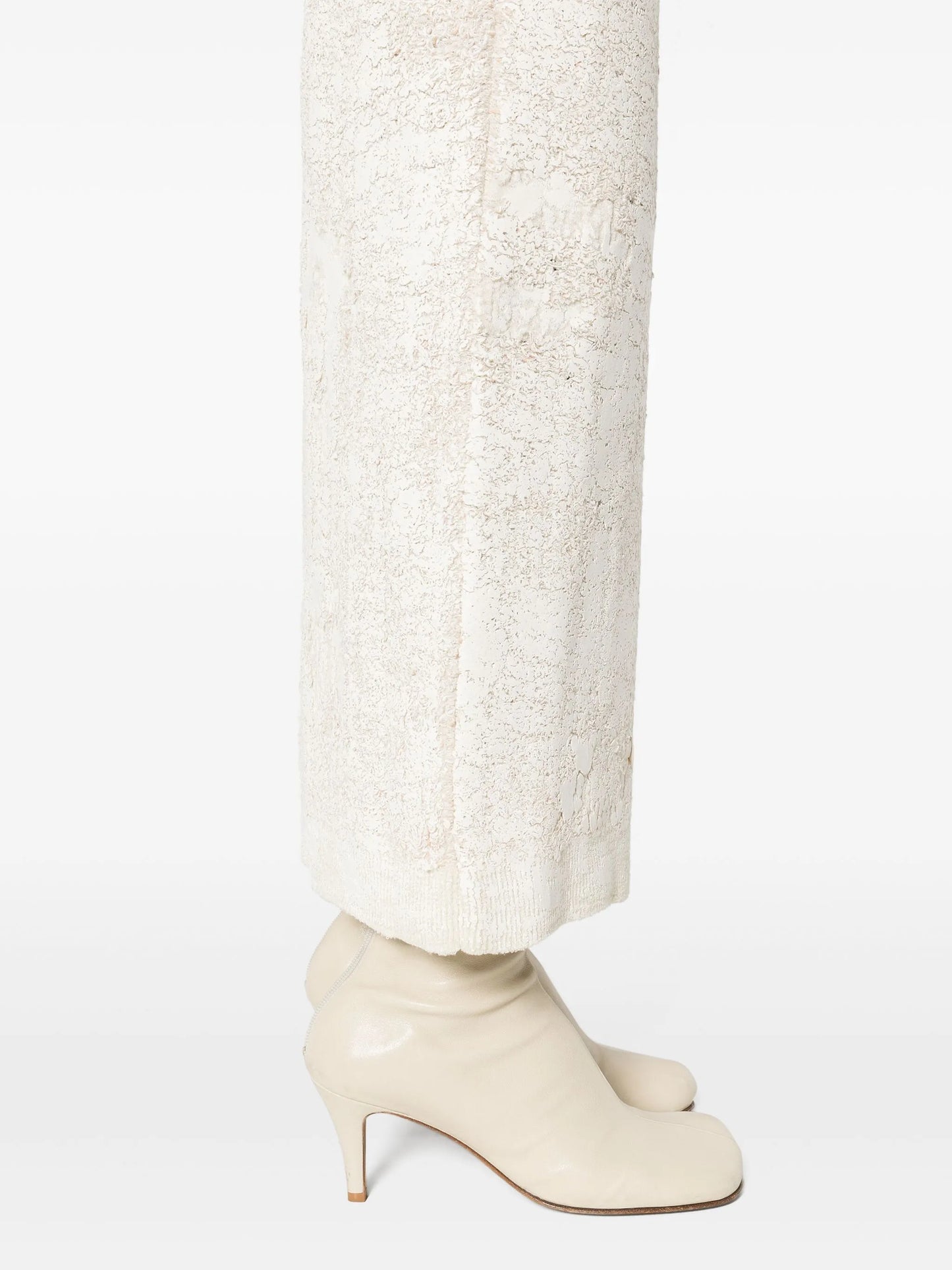 cracked-texture midi skirt