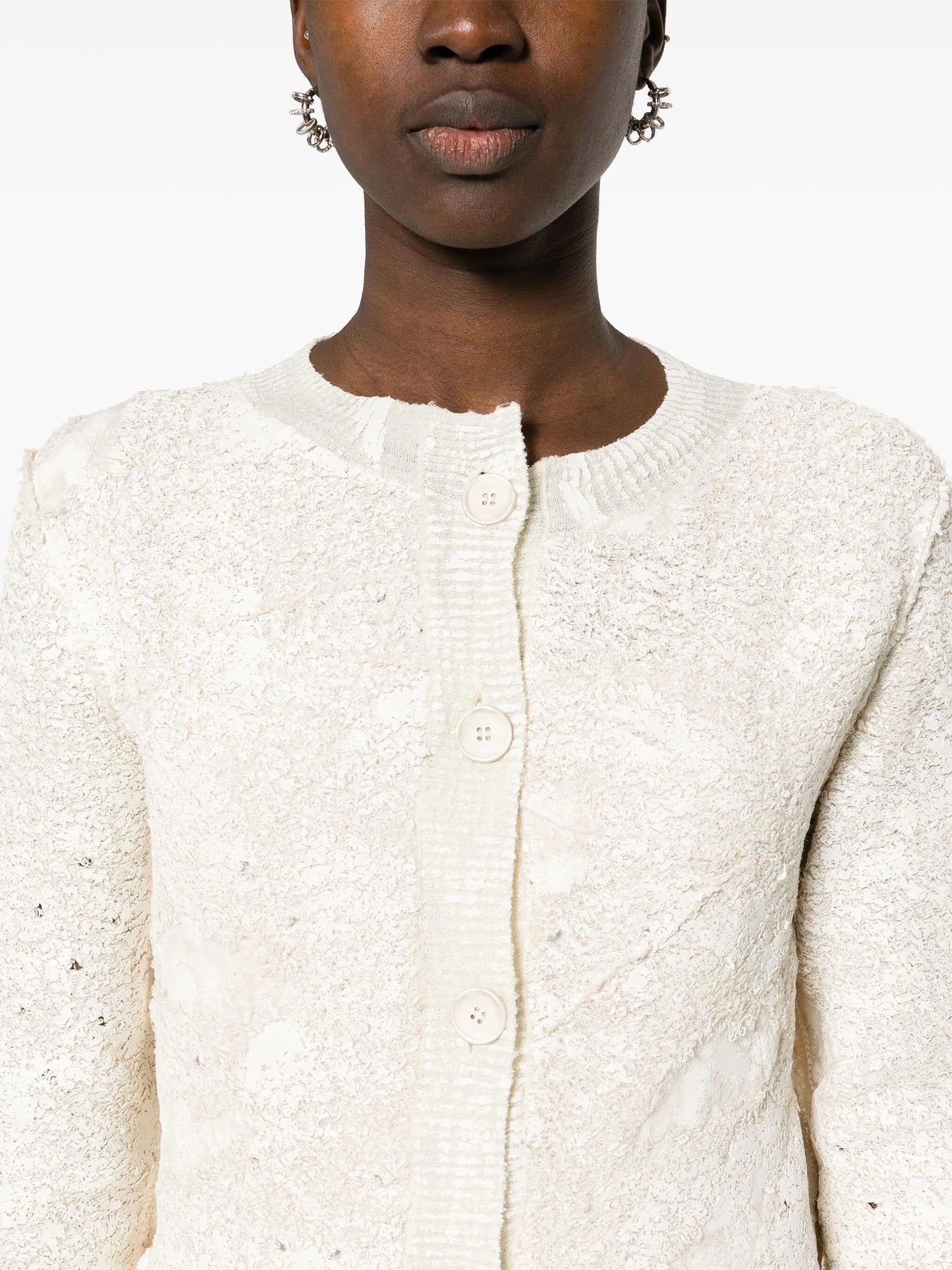 textured-finish cardigan