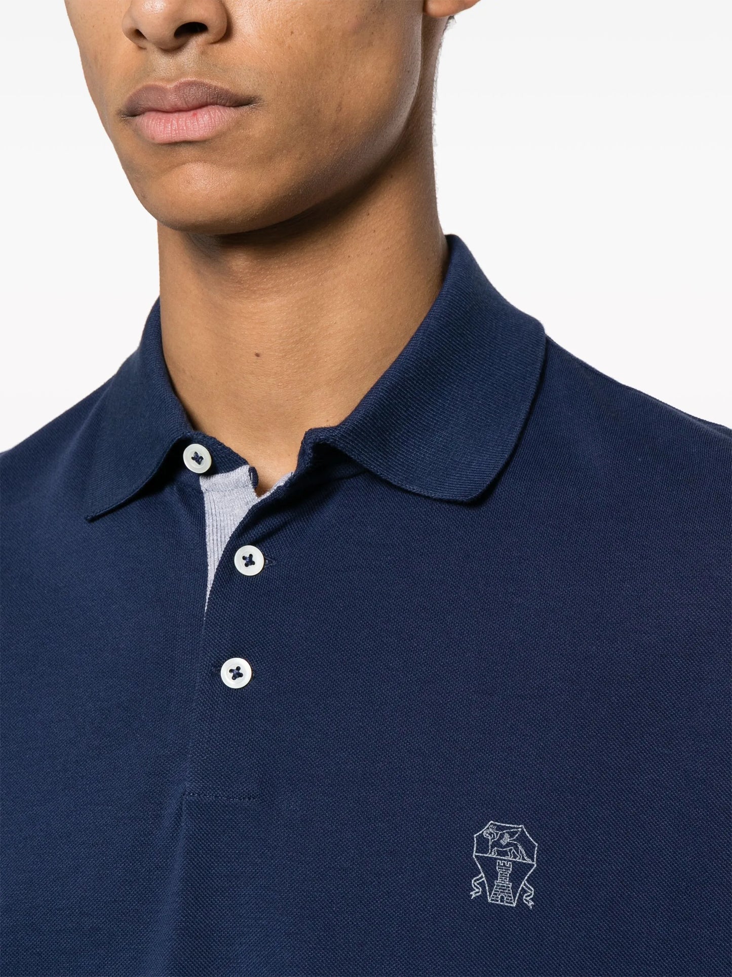 logo-print piqué cotton polo shirt