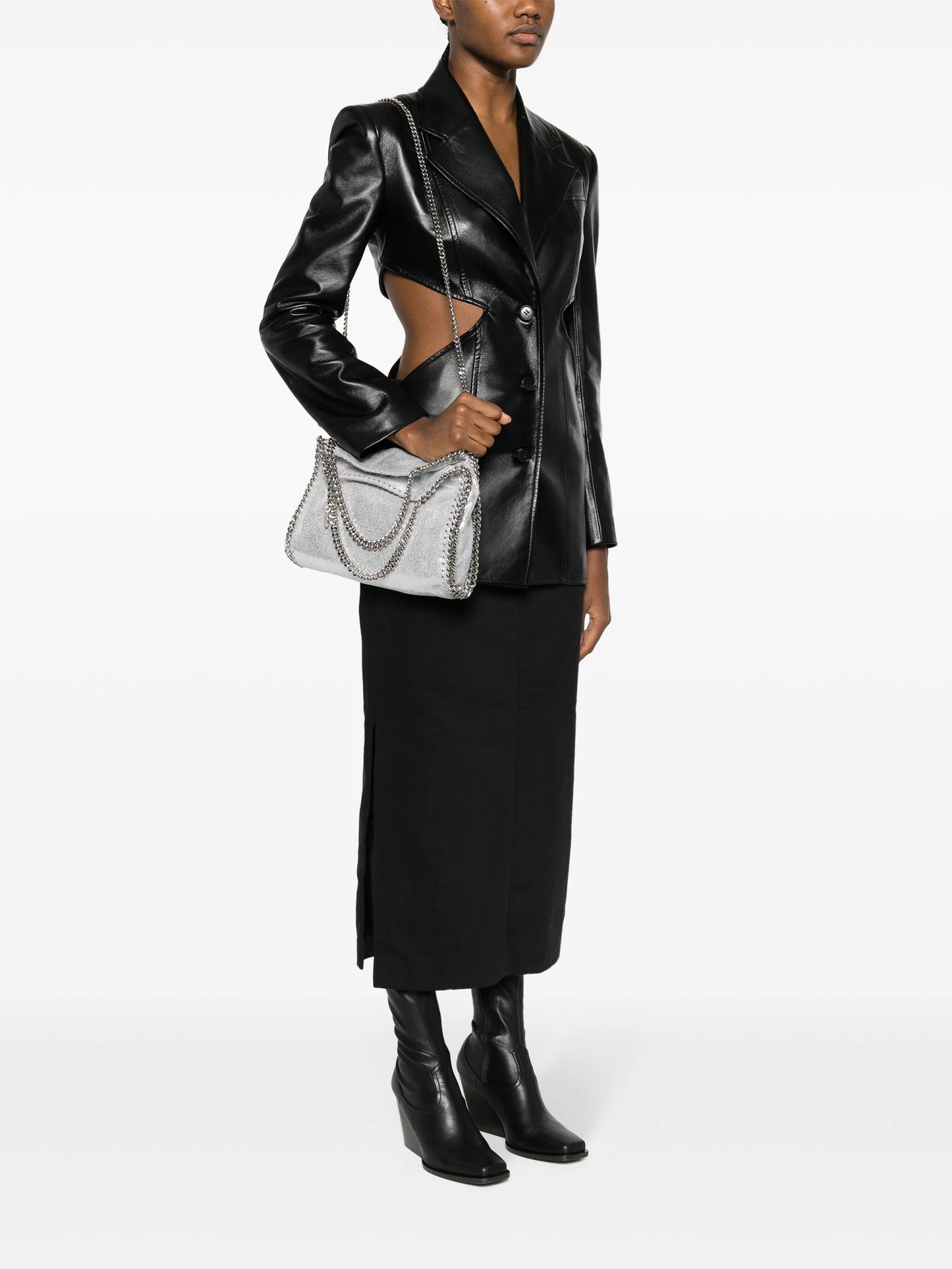 Falabella metallic-finish tote bag