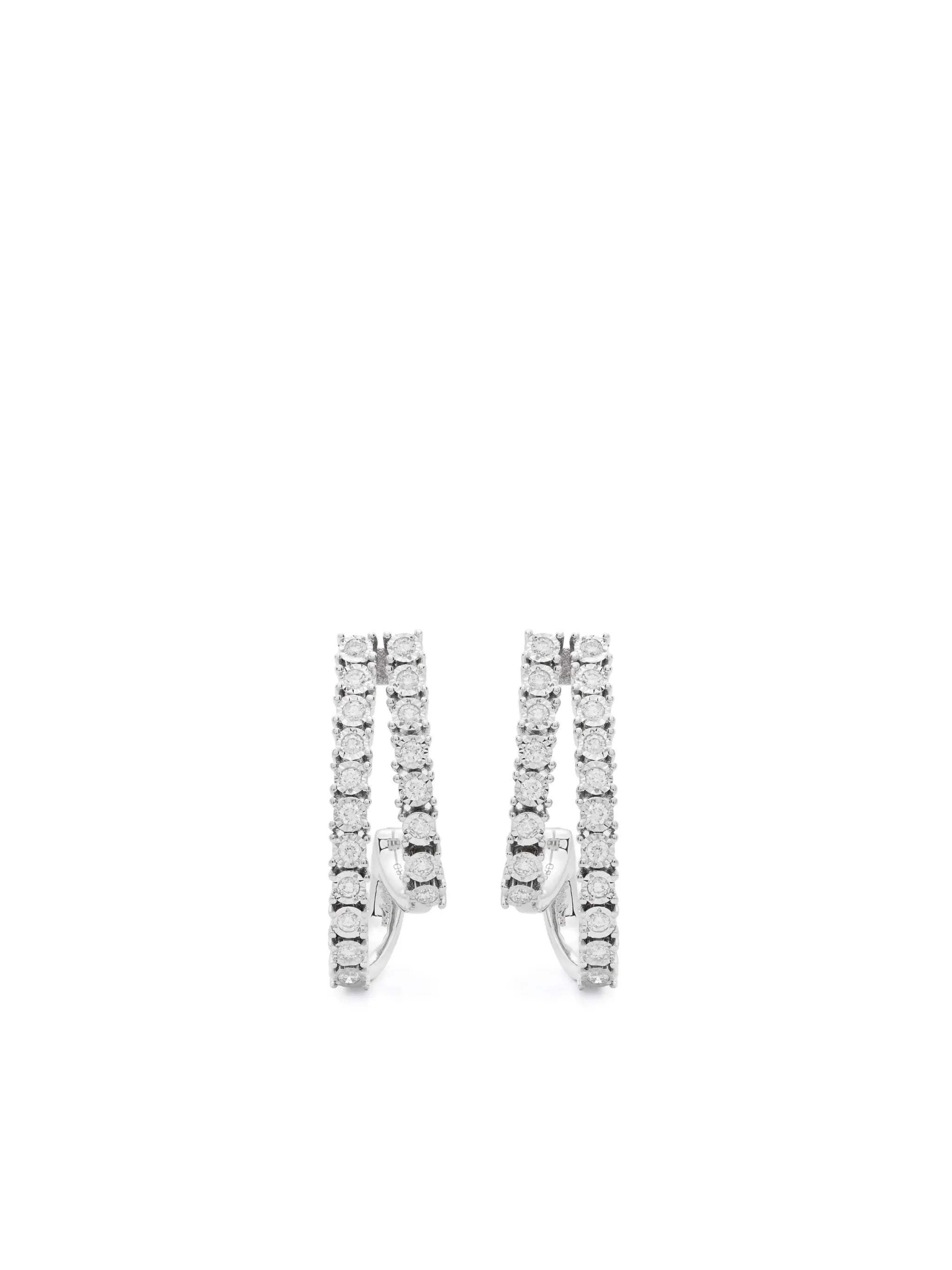 14kt white gold Ava Bea diamond hoop earring