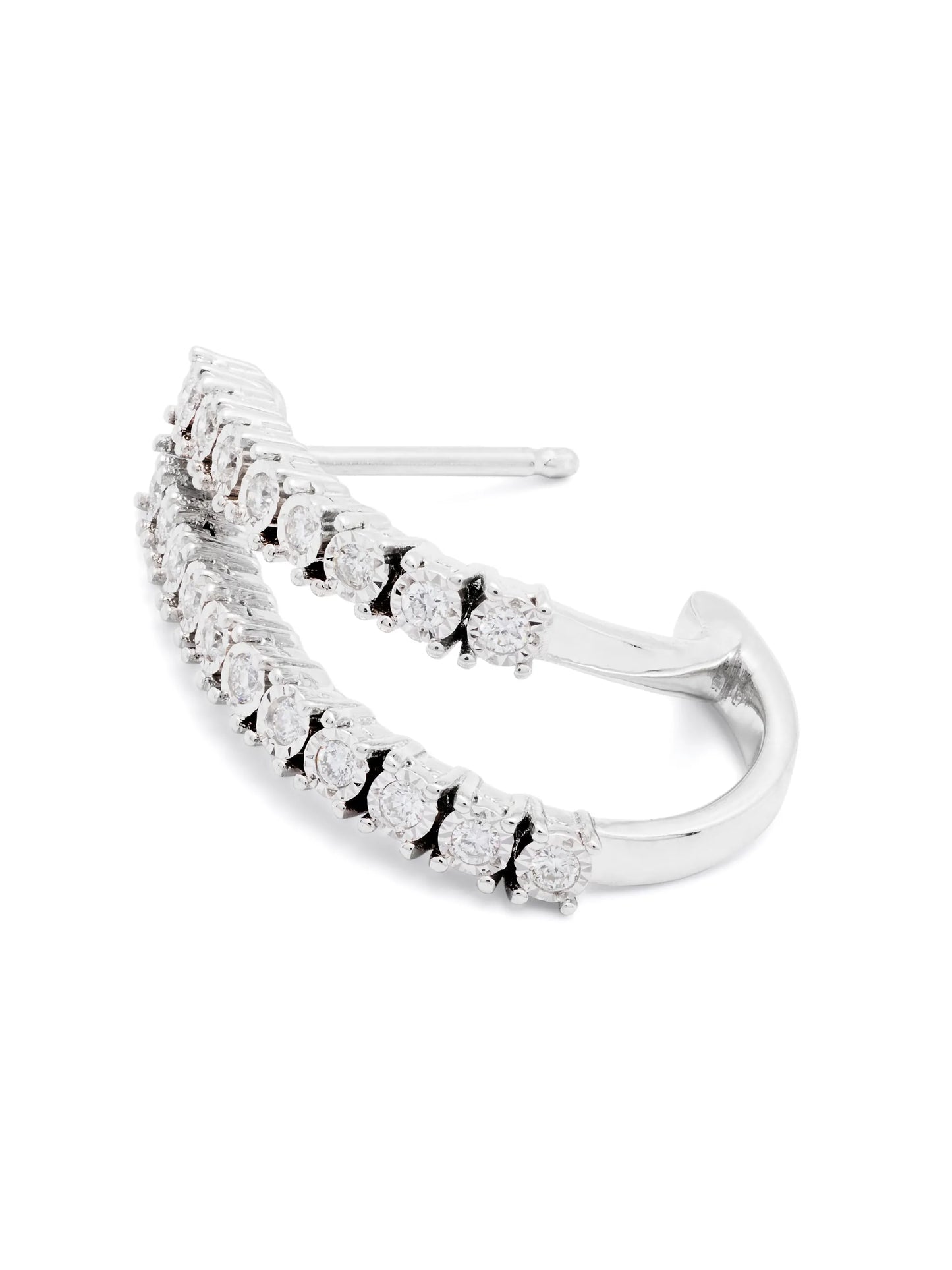 14kt white gold Ava Bea diamond hoop earring