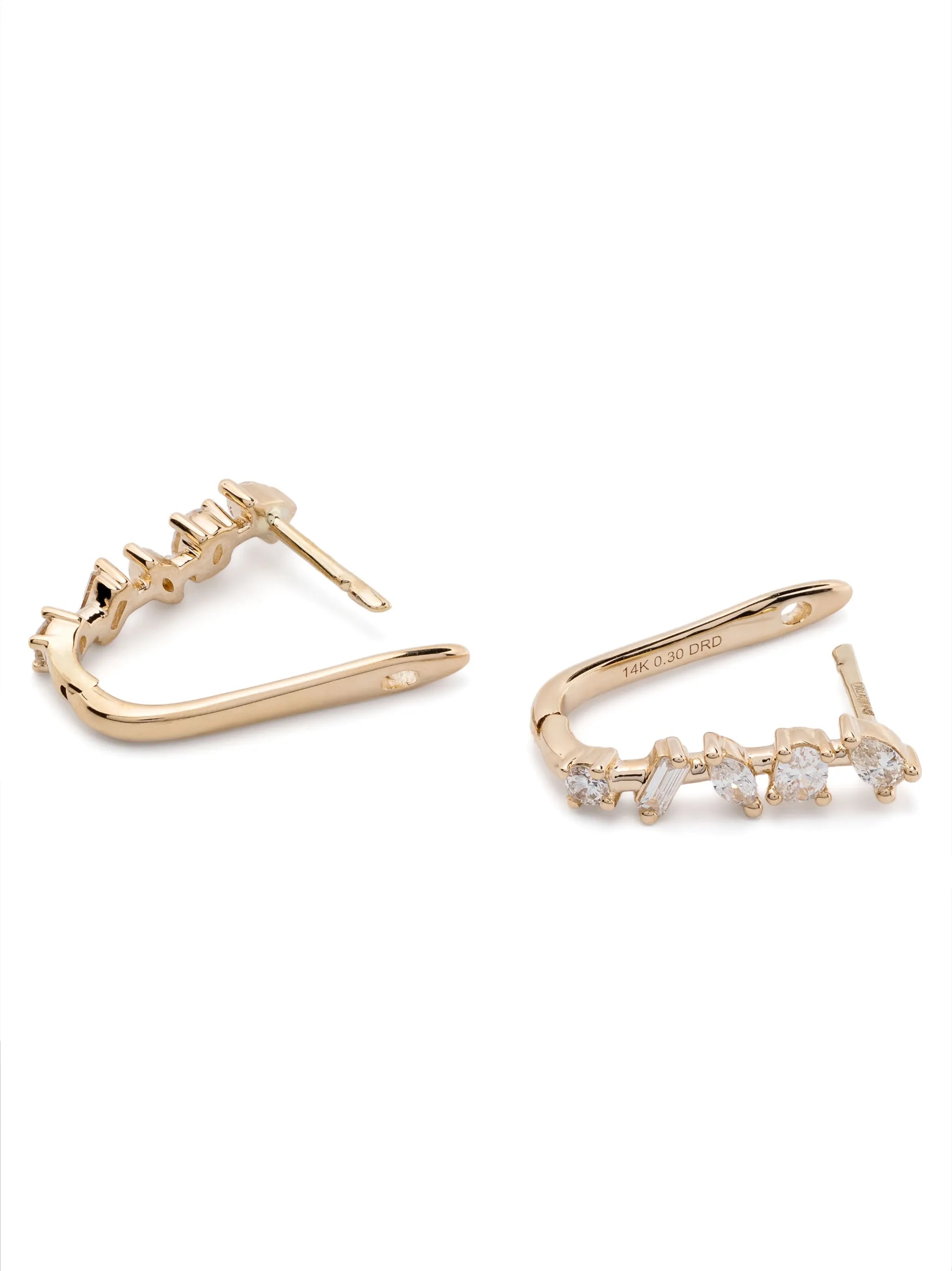 14kt yellow gold Alexa Jordyn diamond hoop earrings