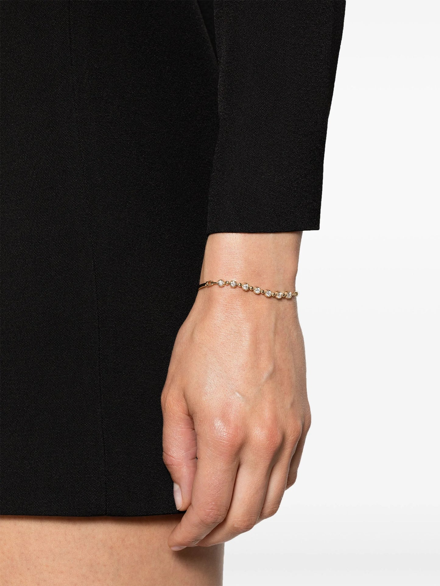 14kt yellow gold large Poppy Rae Pebble Row diamond bracelet