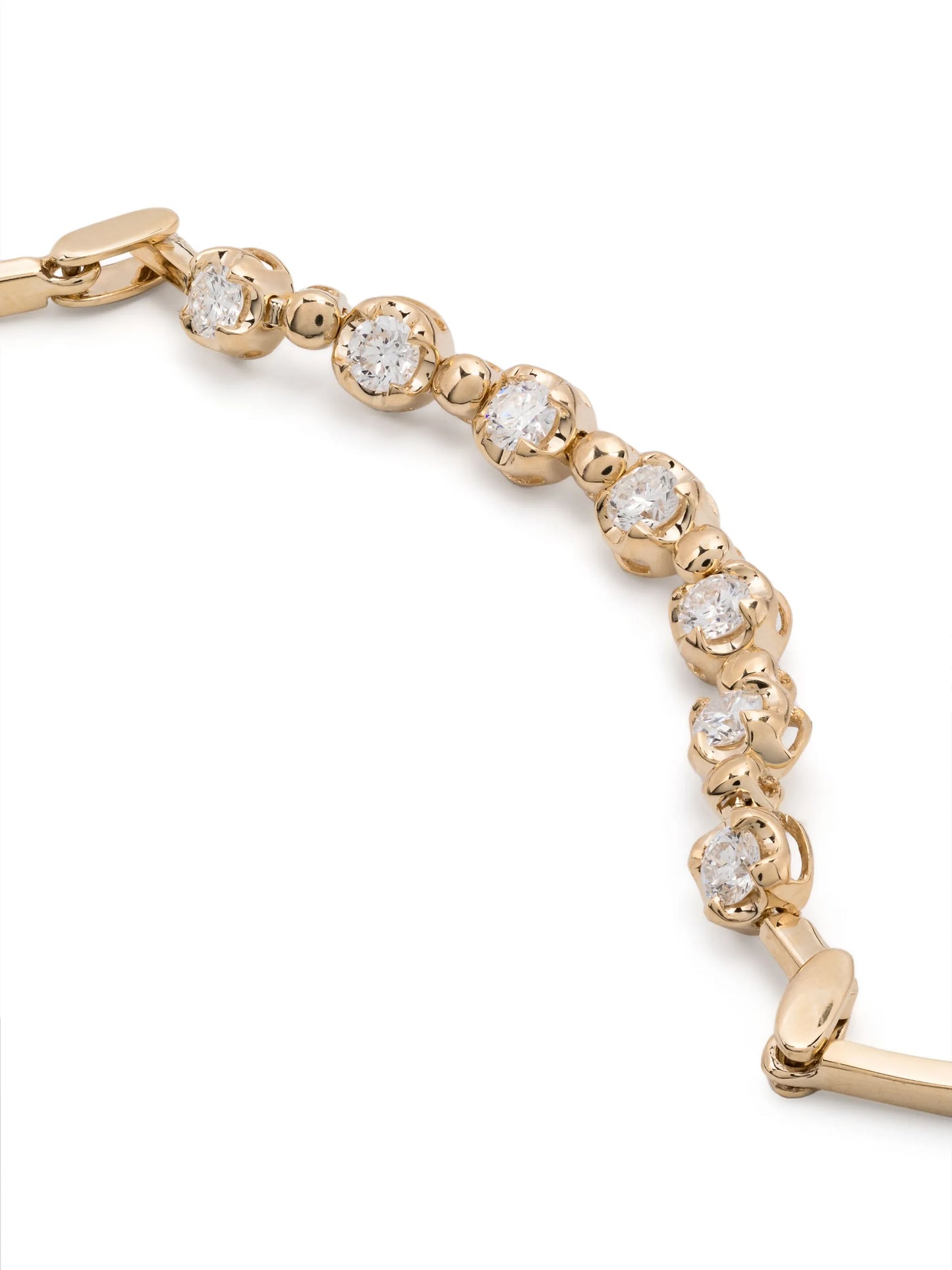 14kt yellow gold large Poppy Rae Pebble Row diamond bracelet