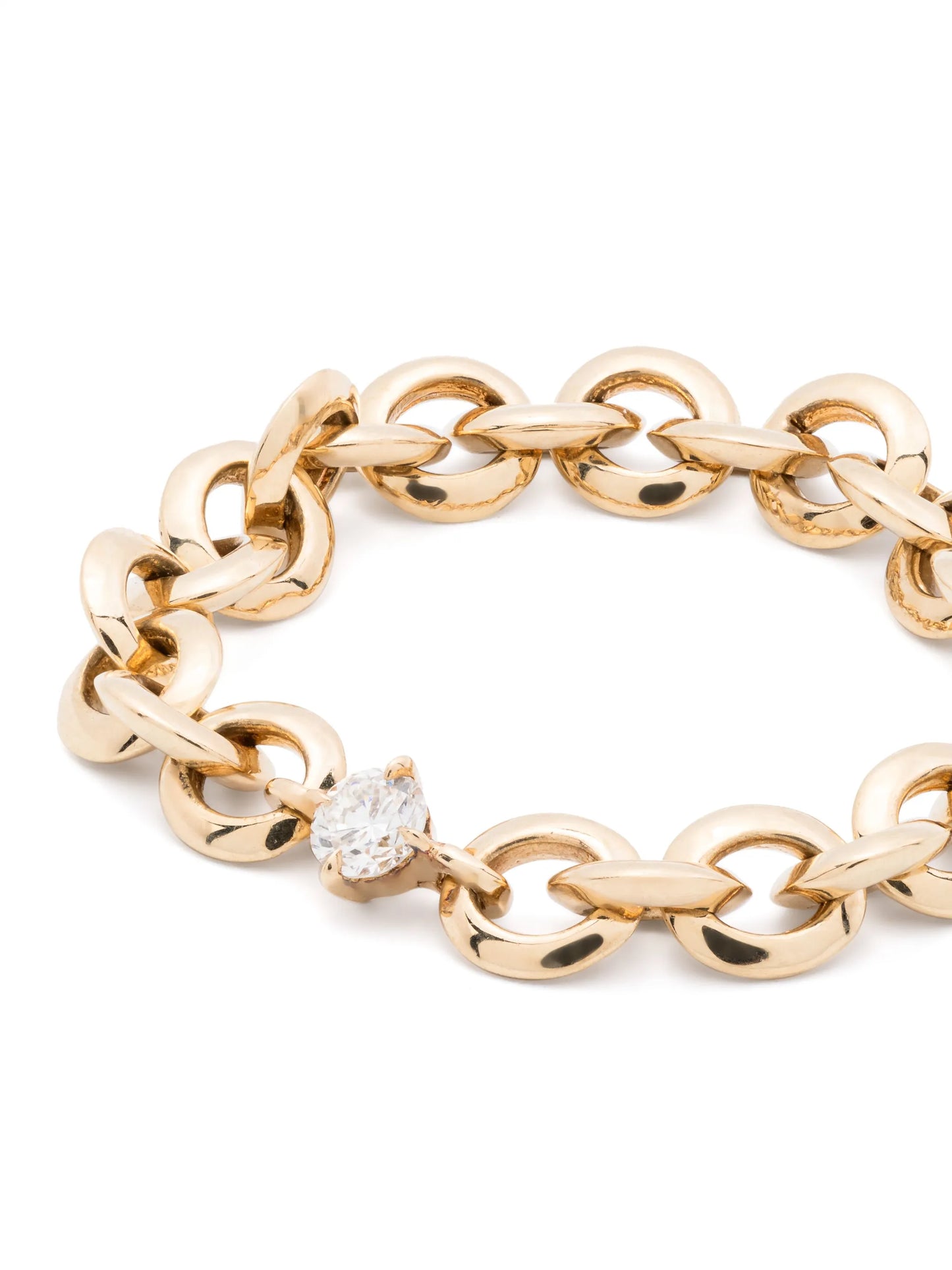 18kt yellow gold Micro chain-link ring