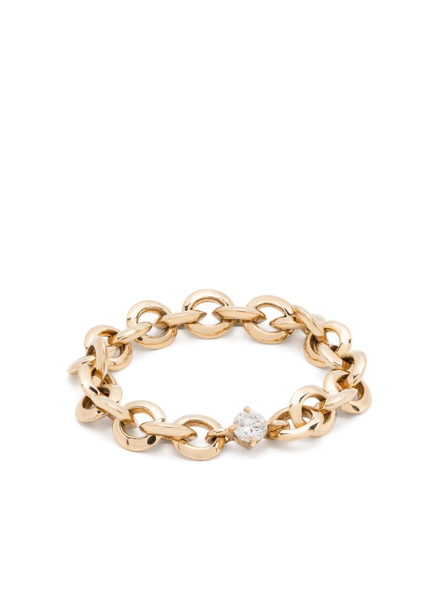 18kt yellow gold Micro chain-link ring