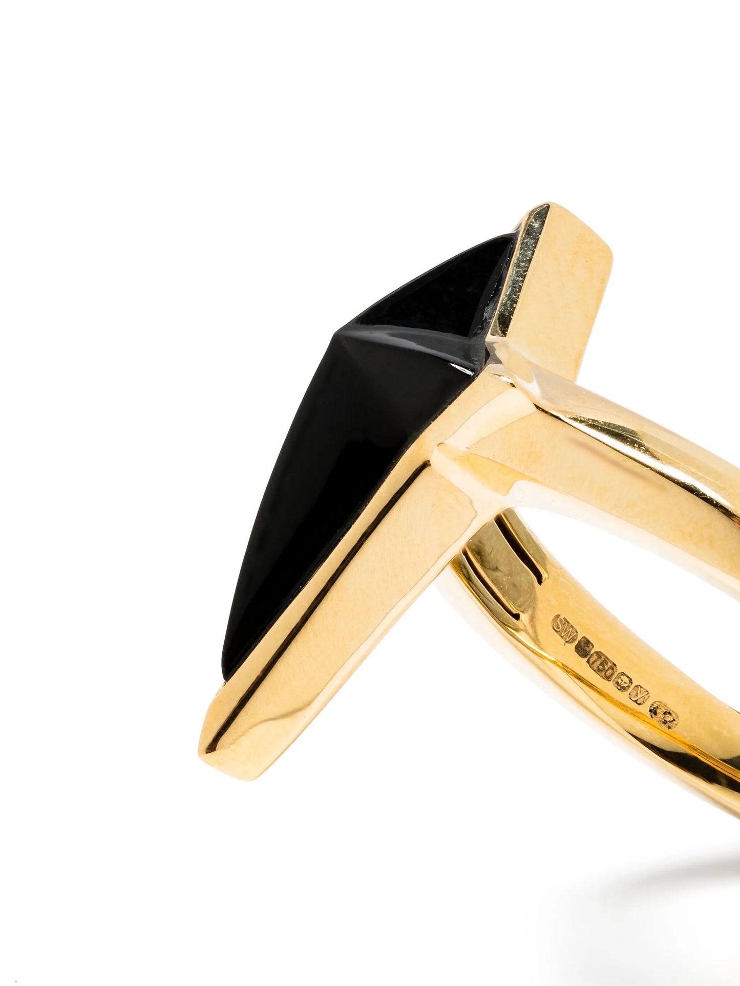 18kt recycled yellow gold New Cross onyx ring