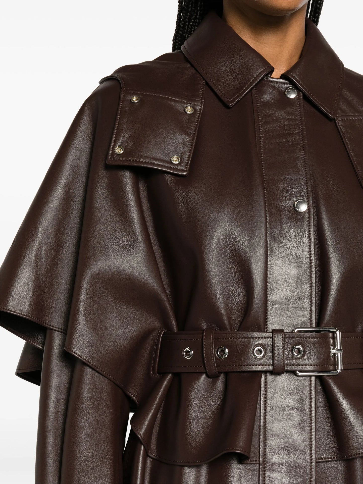 layered leather jacket