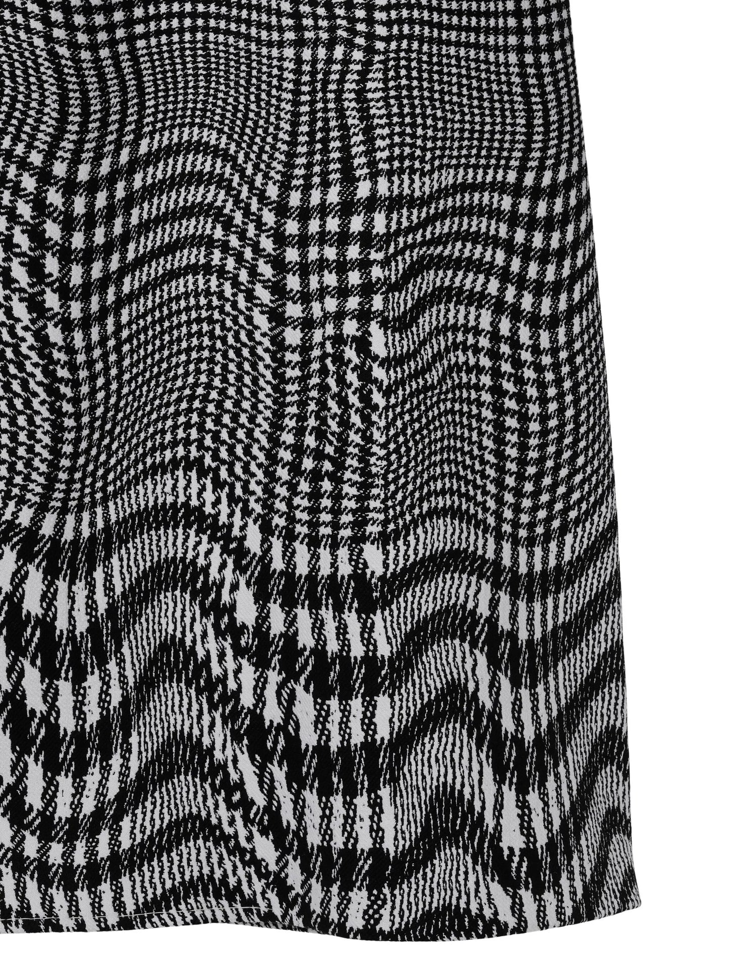 warped houndstooth-pattern coat