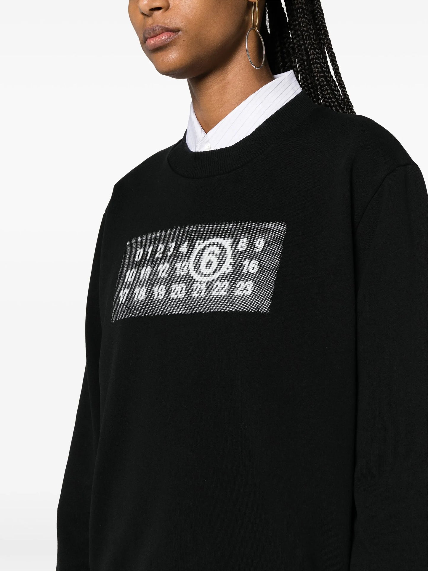 numbers-motif cotton sweatshirt