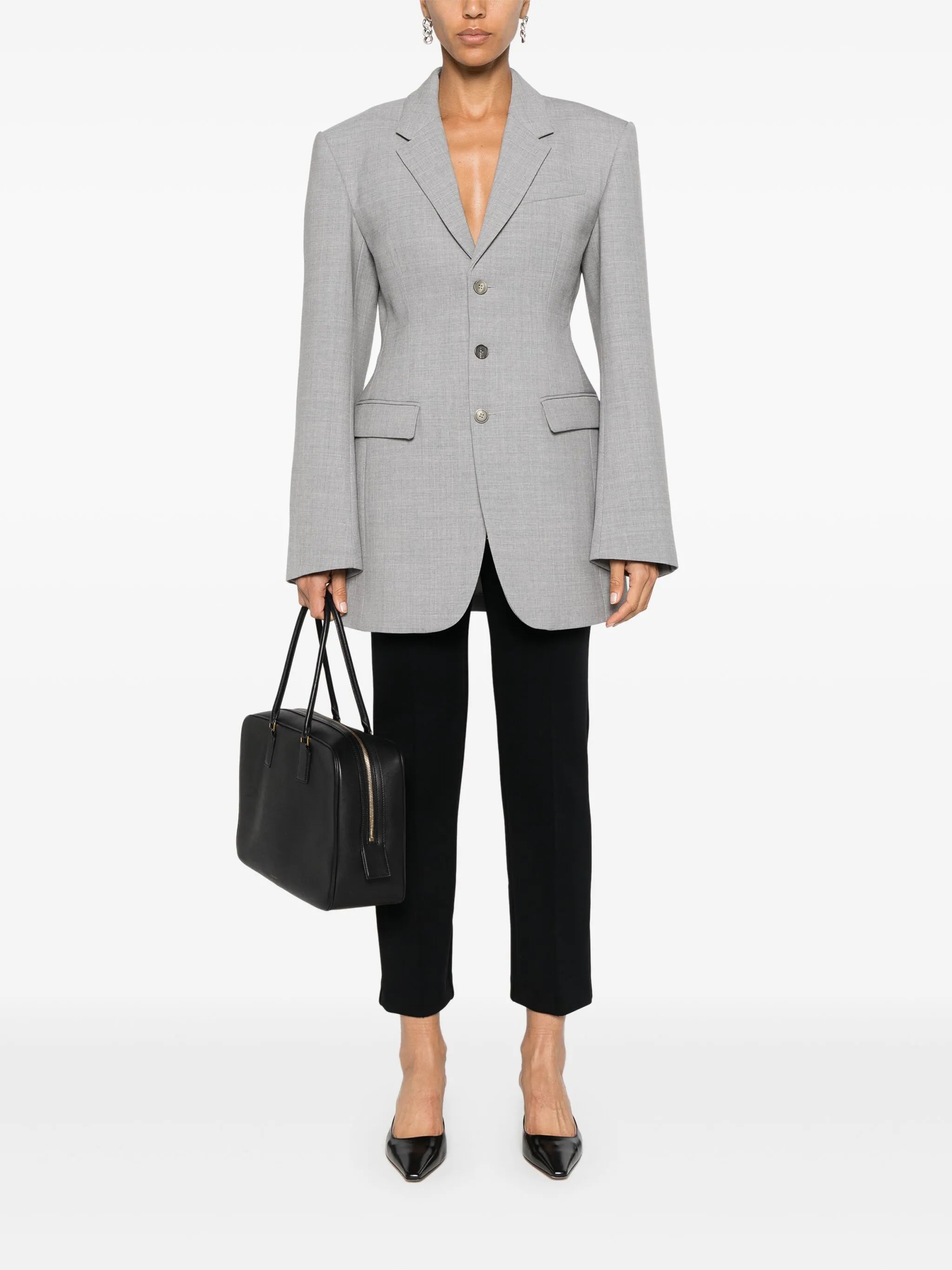 seam-detail trousers