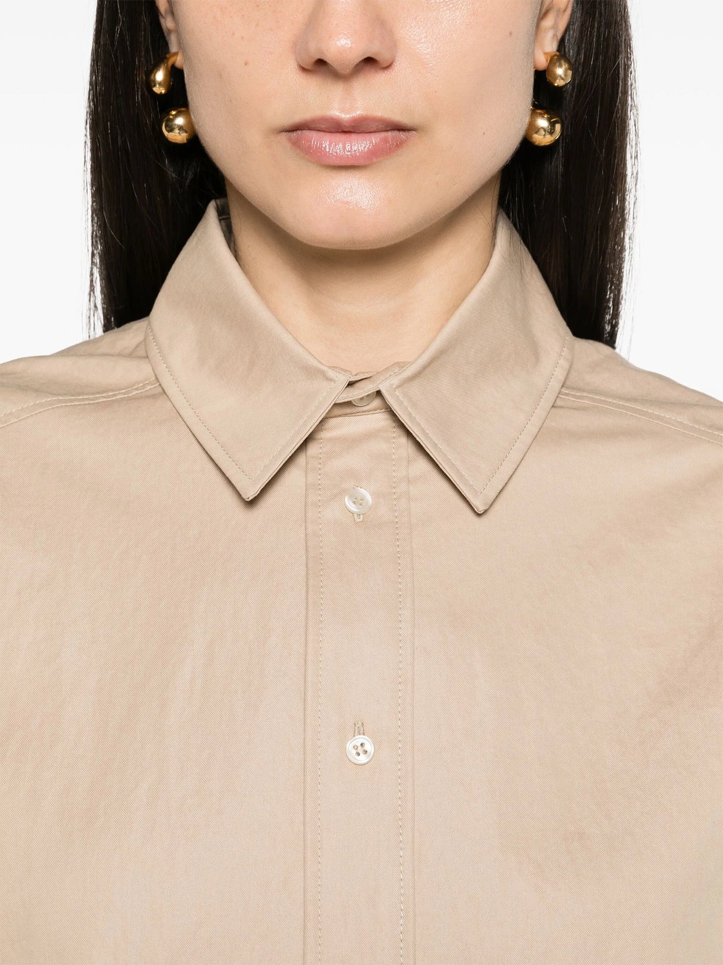 Drill Shirt gabardine minidress