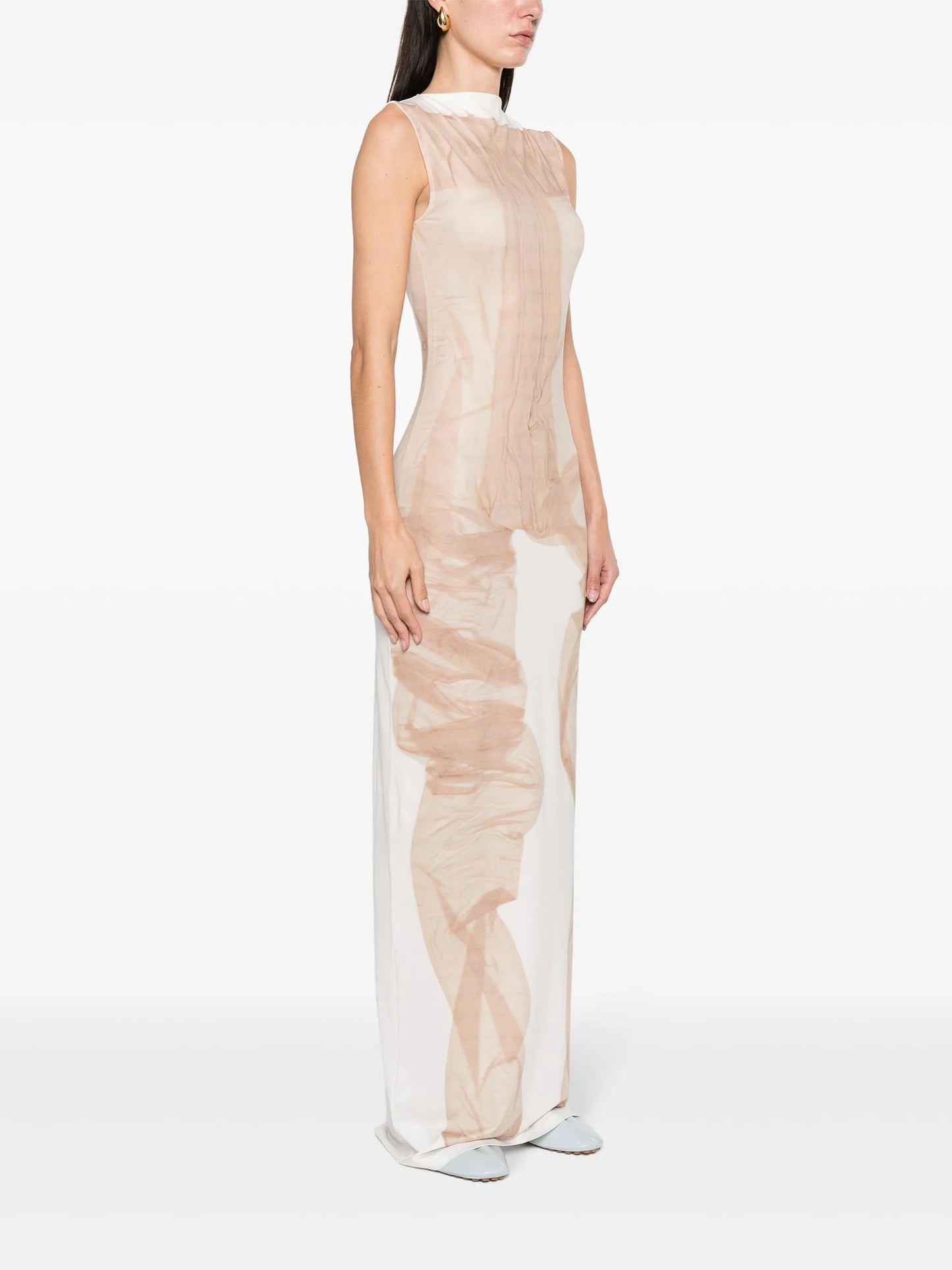 mock-neck maxi dress