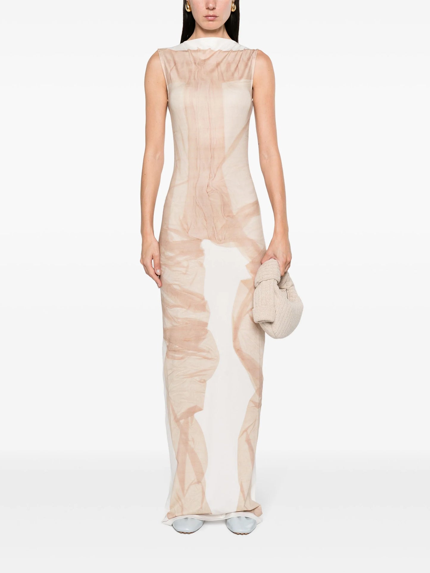mock-neck maxi dress