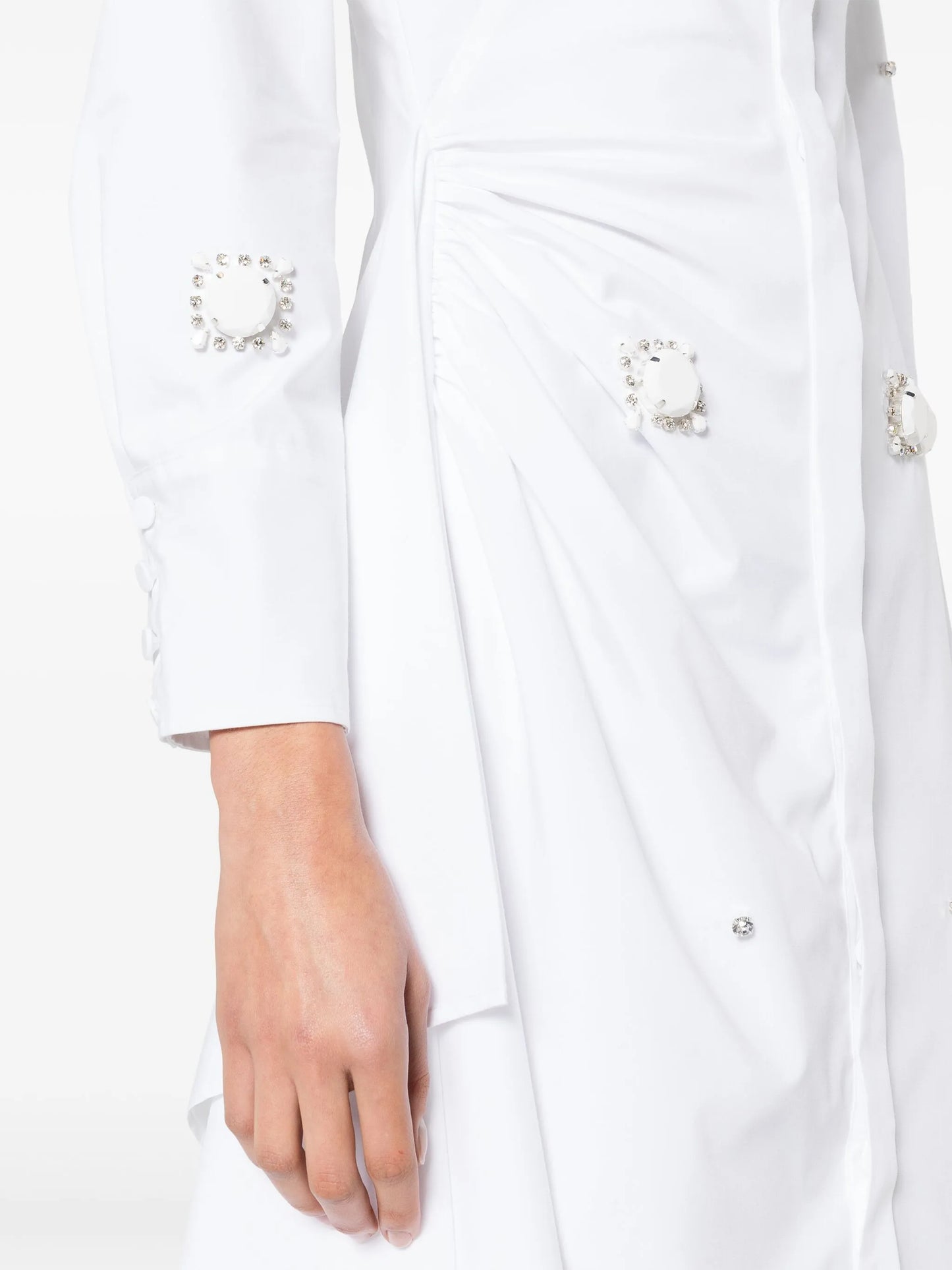 Tatiana crystal-embellished shirtdress