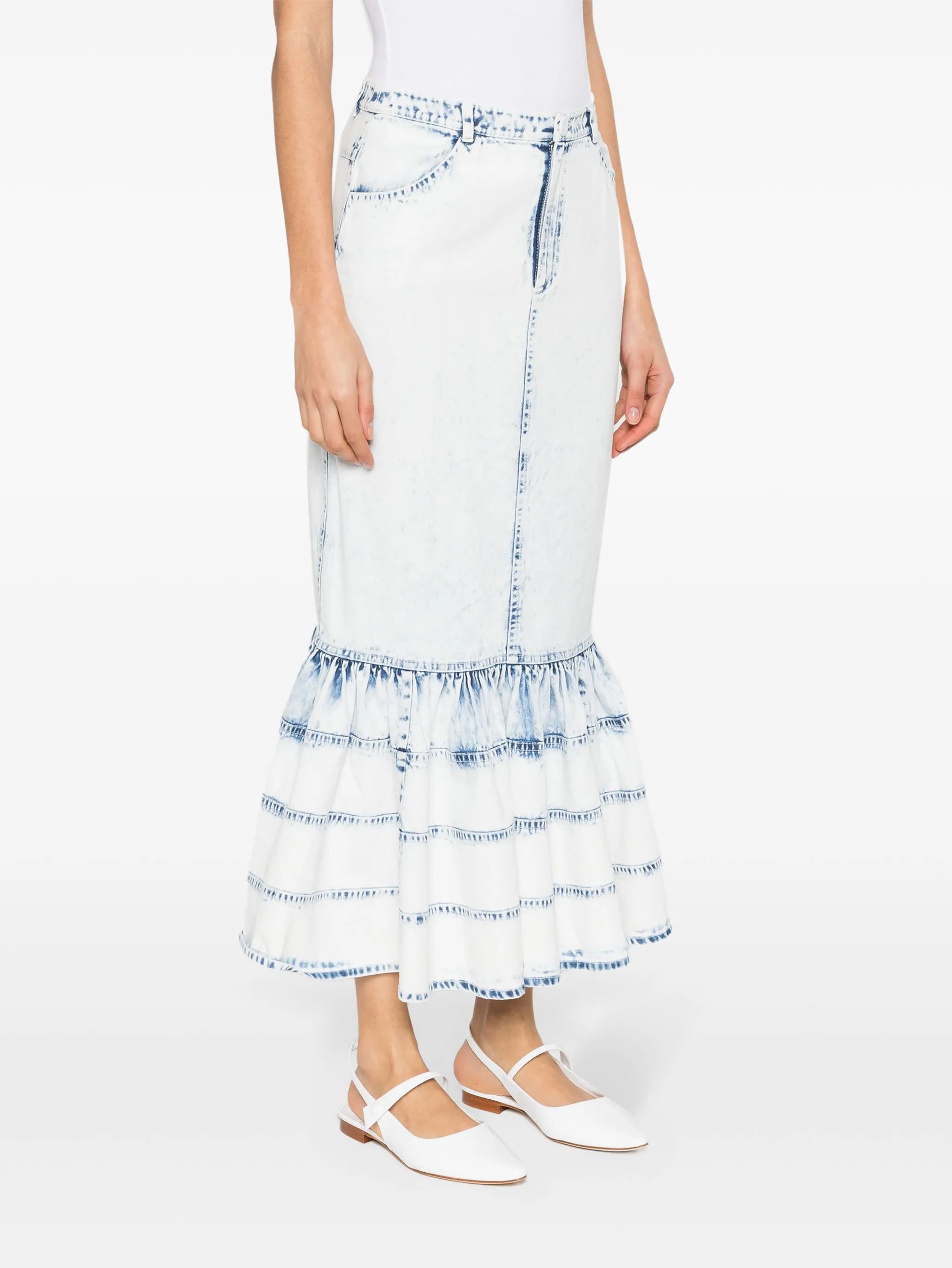 Noelani denim midi skirt