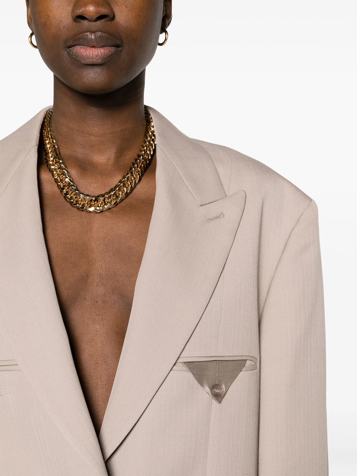 single-breasted boxy blazer