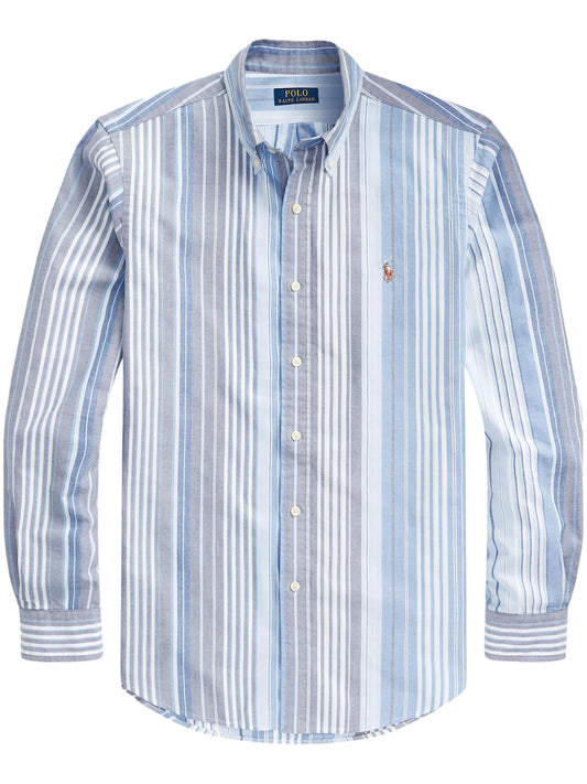 stripe-pattern cotton shirt