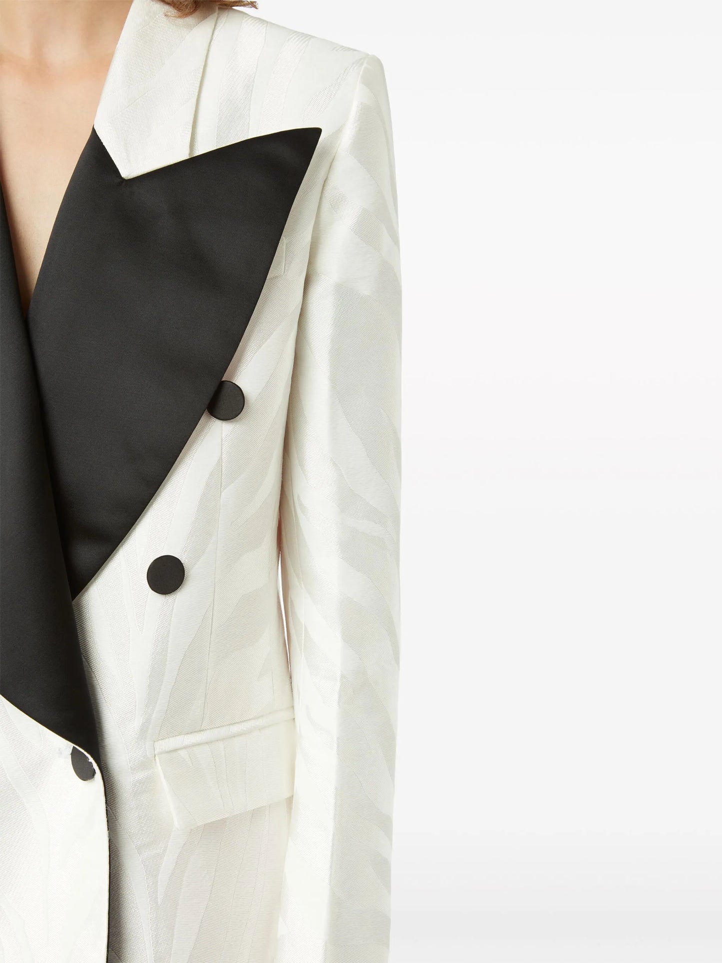 oversized zebra-jacquard blazer