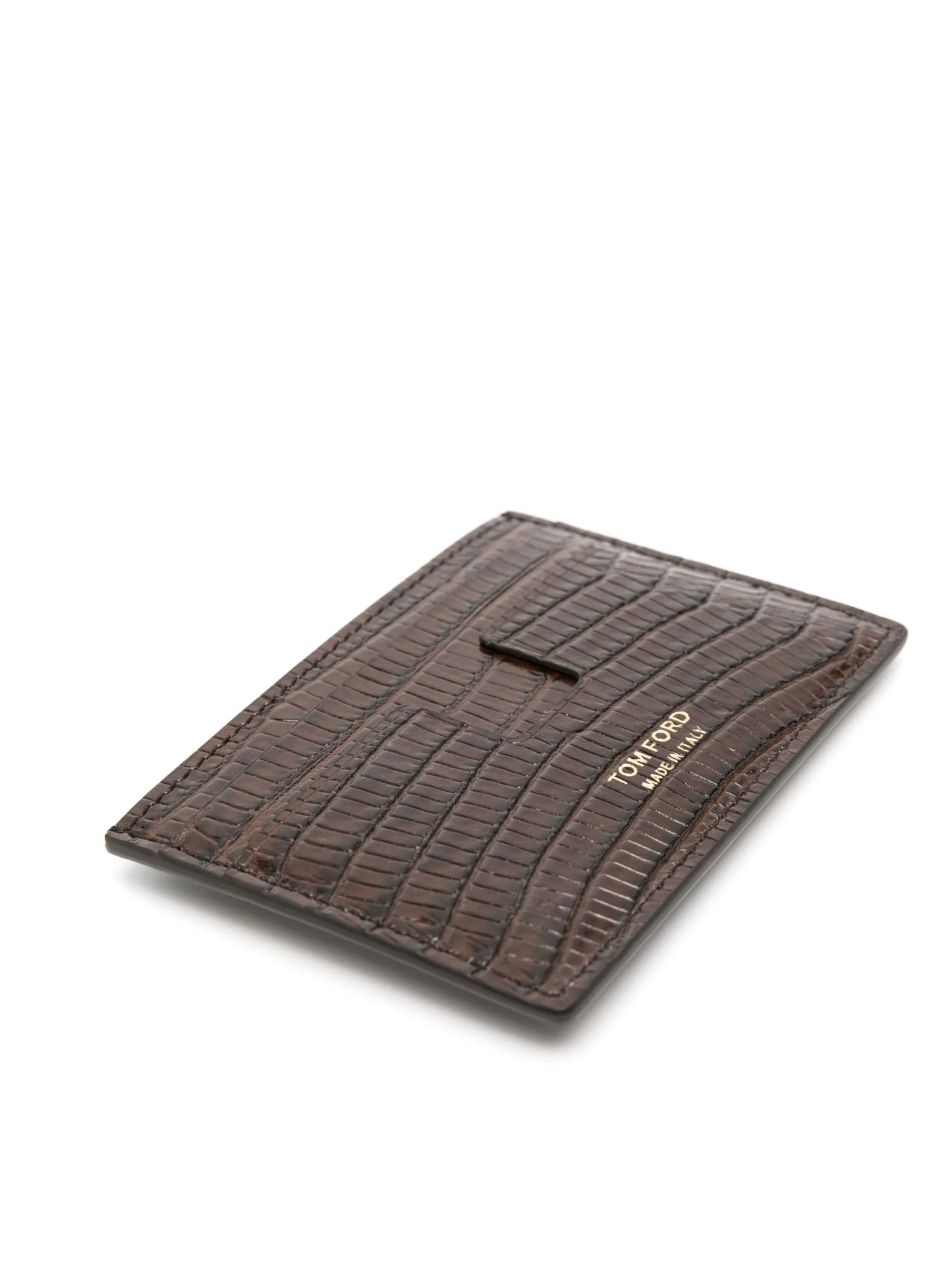 crocodile-embossed leather cardholder