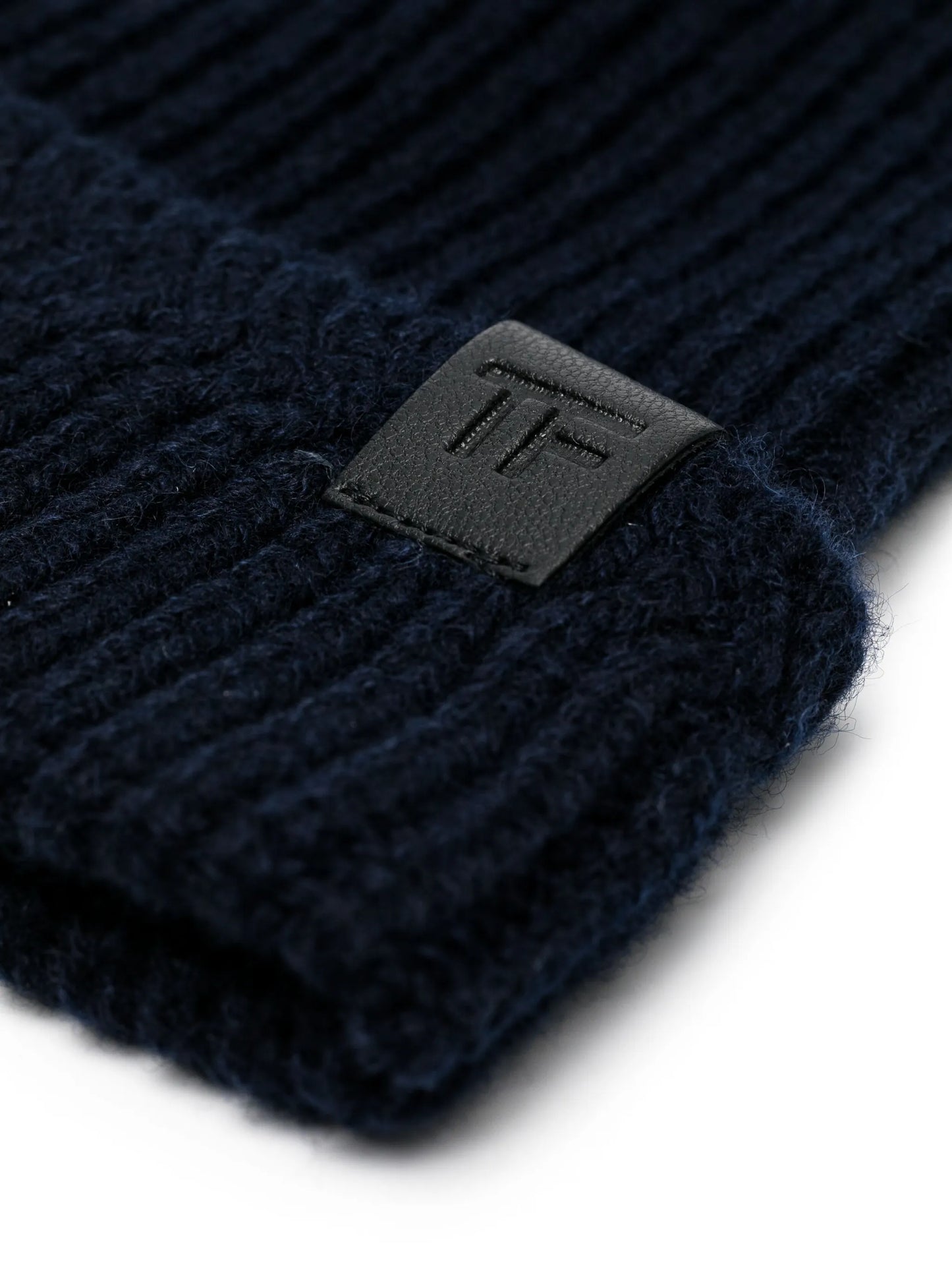 logo-patch ribbed-knit beanie