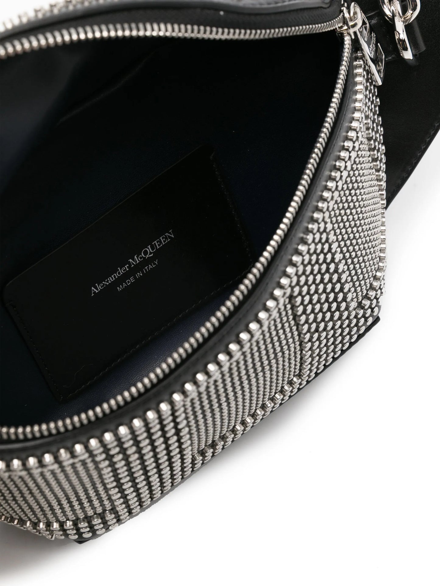 stud-embellished leather messenger bag