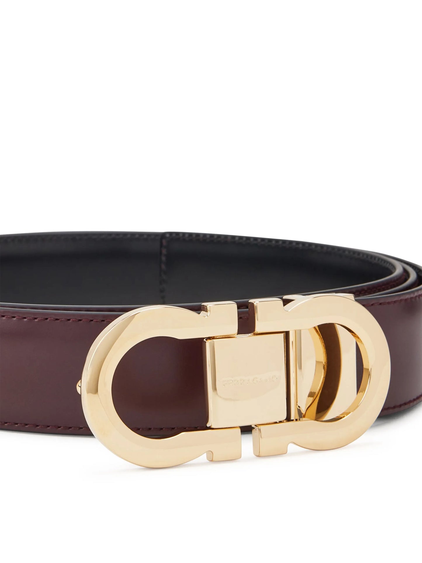 Gancini leather belt