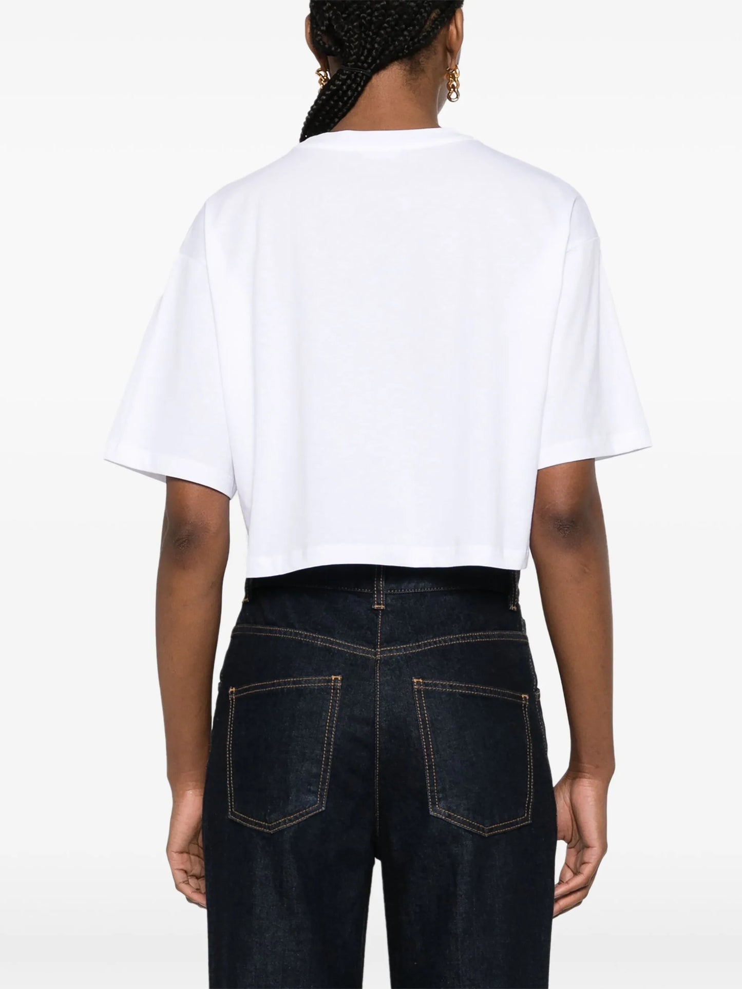 logo-appliqué cropped T-shirt